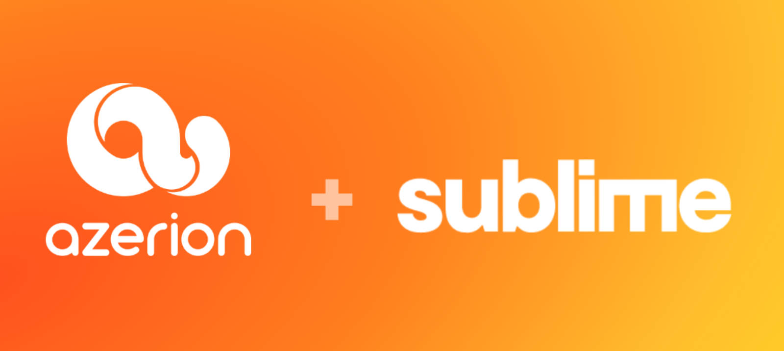 The Azerion And Sublime Logo Over A Vibrant Orange Background. Background