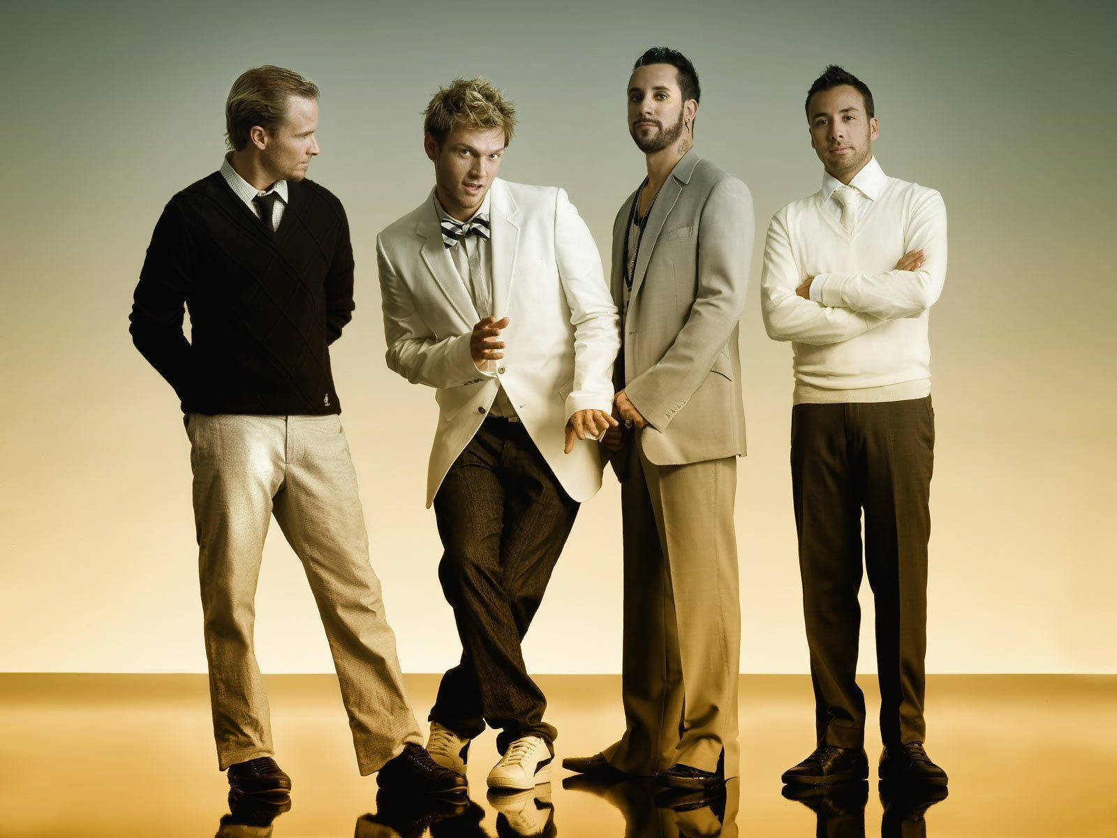 The Backstreet Boys In Sepia Background