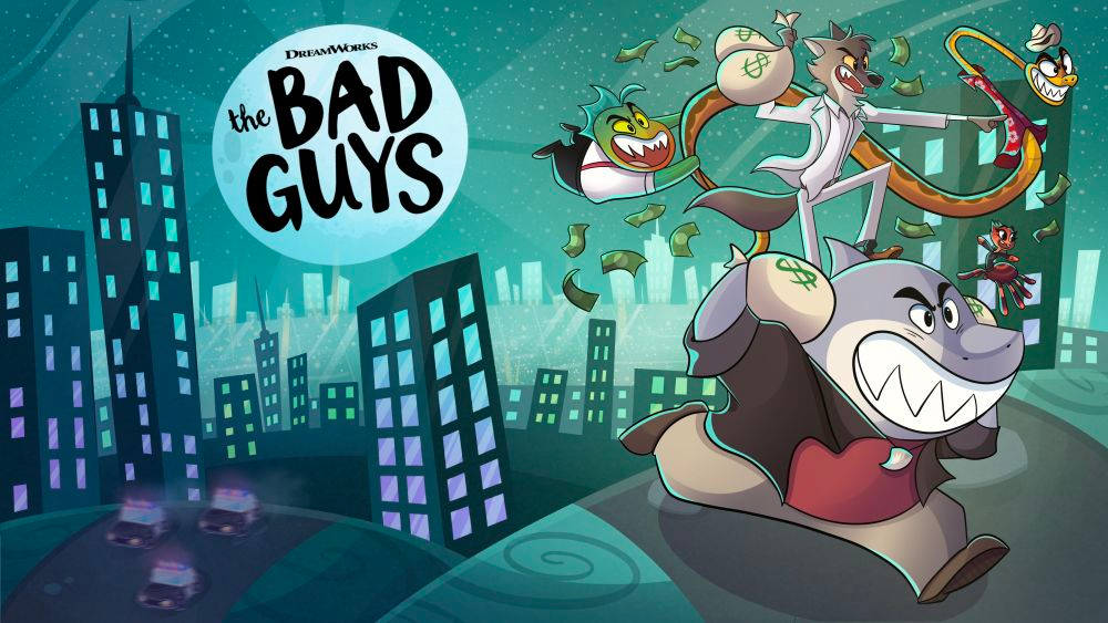 The Bad Guys Blue Green Poster Background