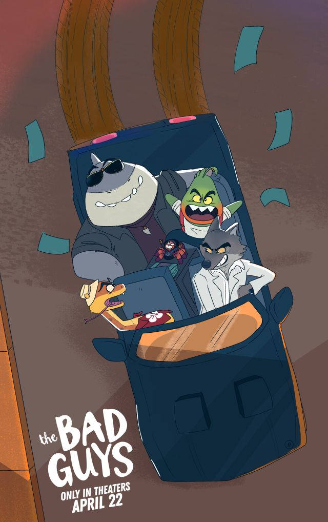 The Bad Guys Brown And Blue Art Background