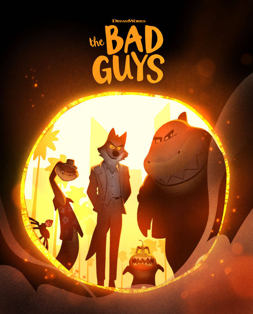 The Bad Guys Fiery Dark Poster Background