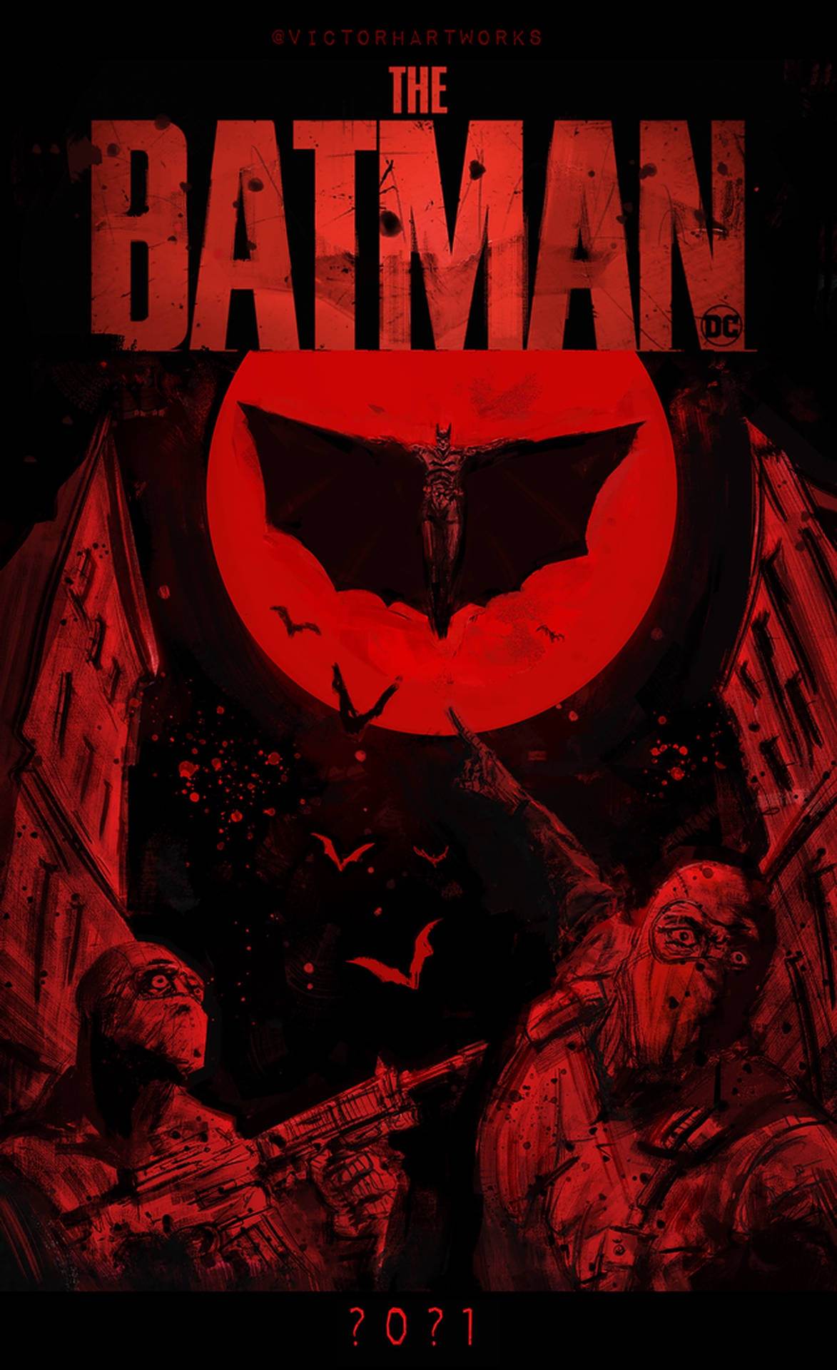 The Batman 2022 Black And Red Art Background