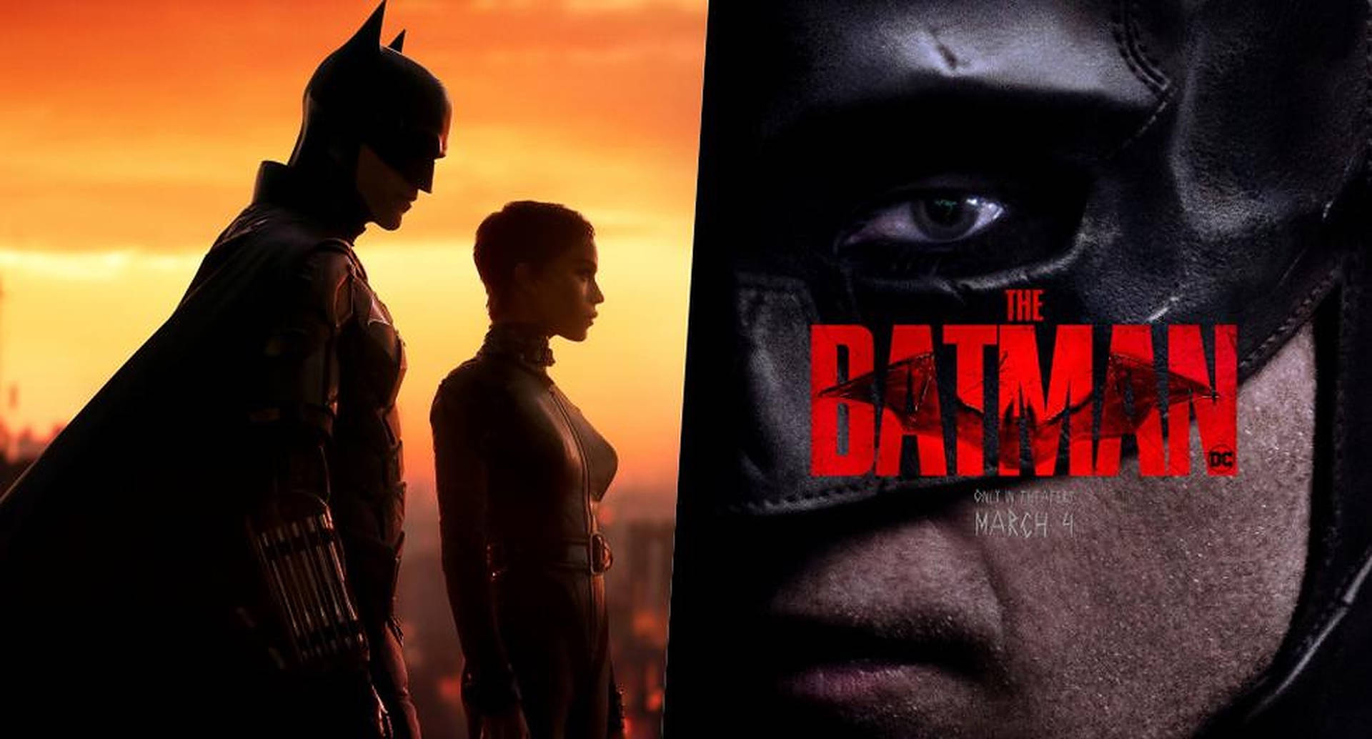 The Batman 2022 Split Poster Background