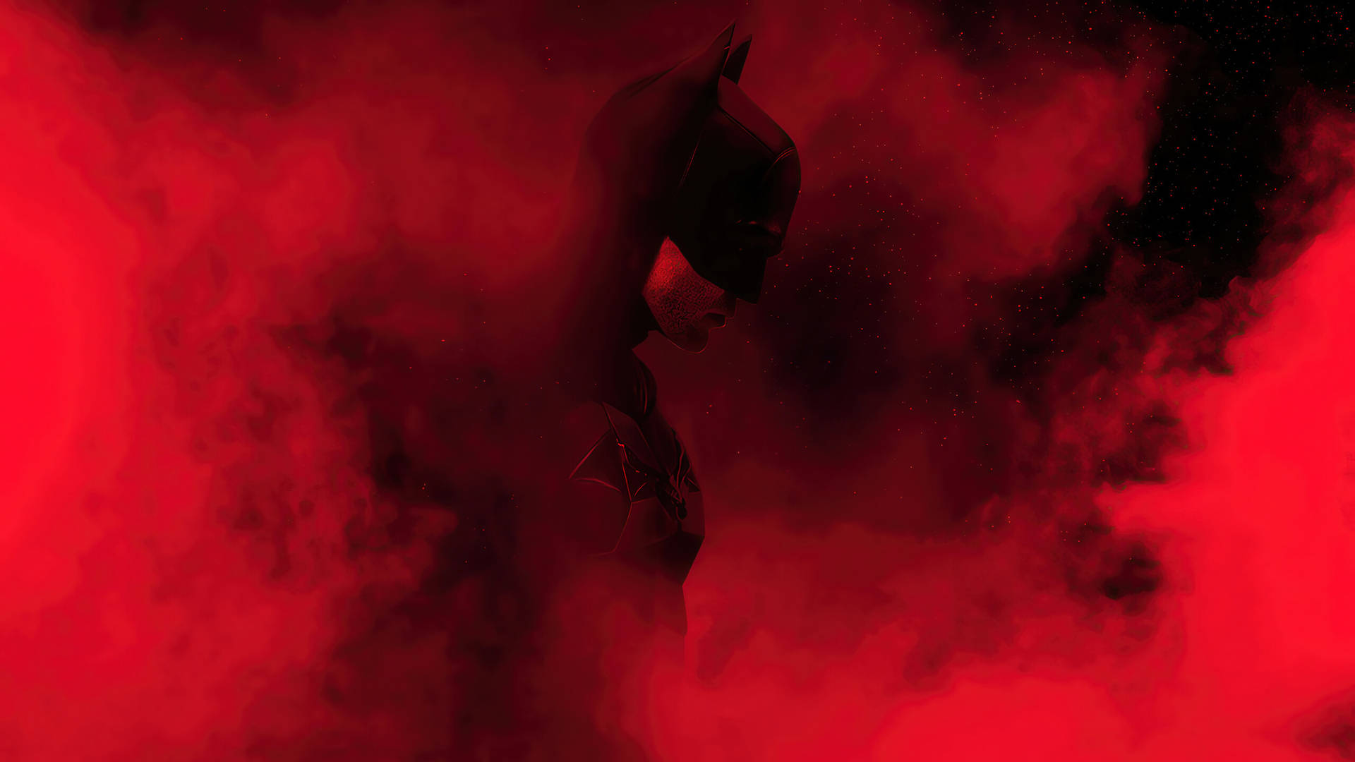 The Batman Emerging From Smoke Background