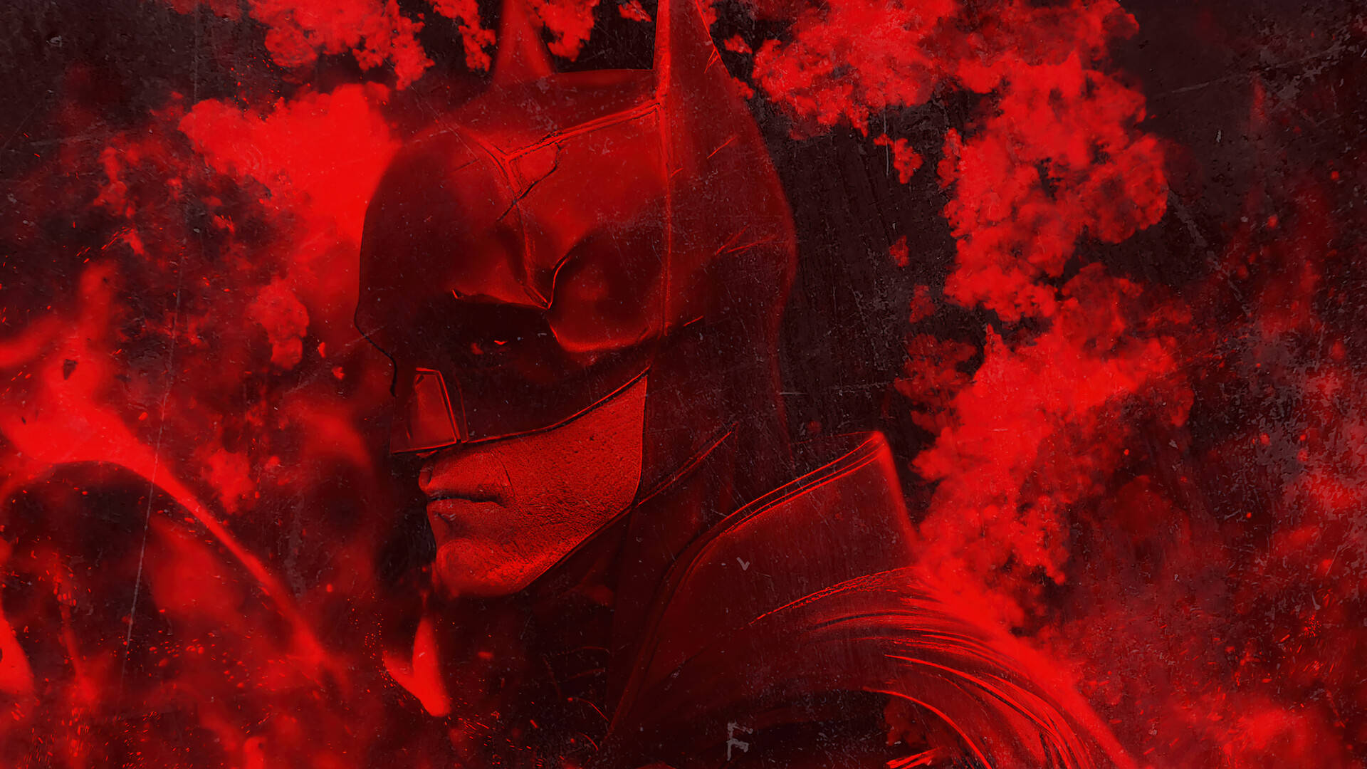 The Batman In Red Haze Background