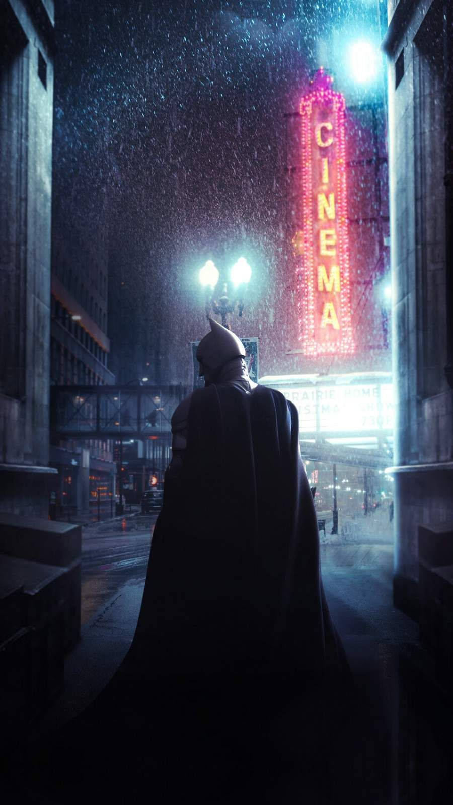 The Batman Iphone Rainy City Background