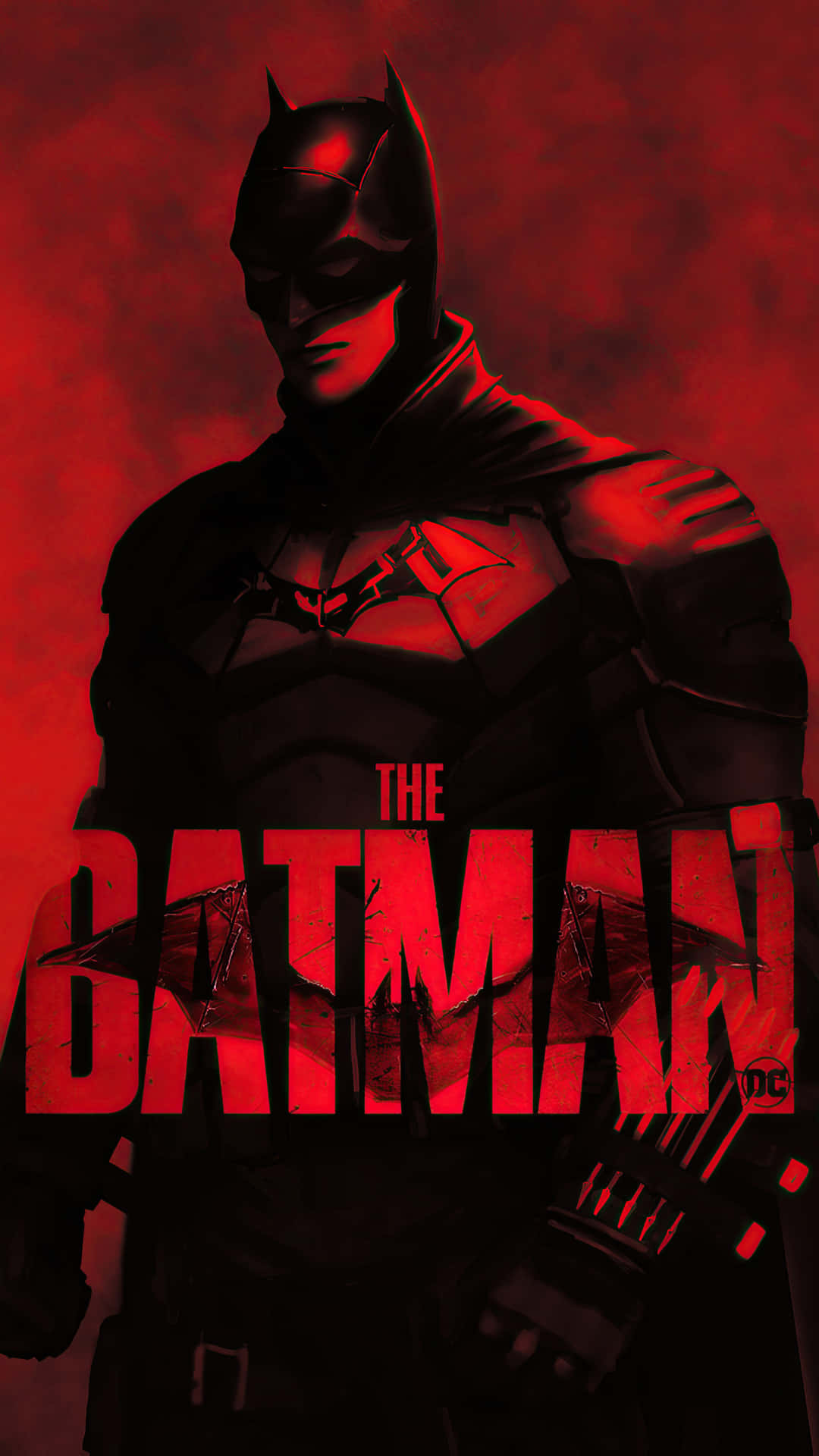 The Batman Movie Poster With Red And Black Colors Background