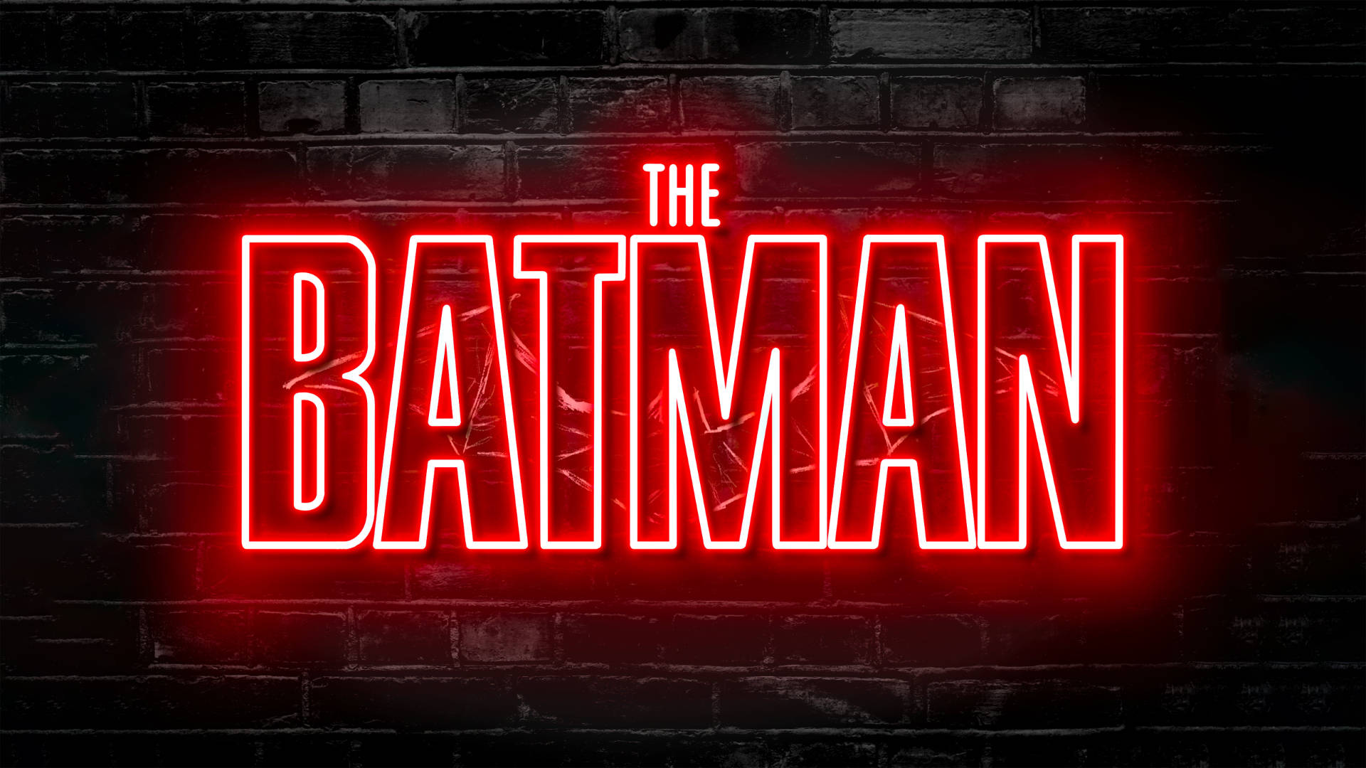 The Batman Red Neon Lights Background