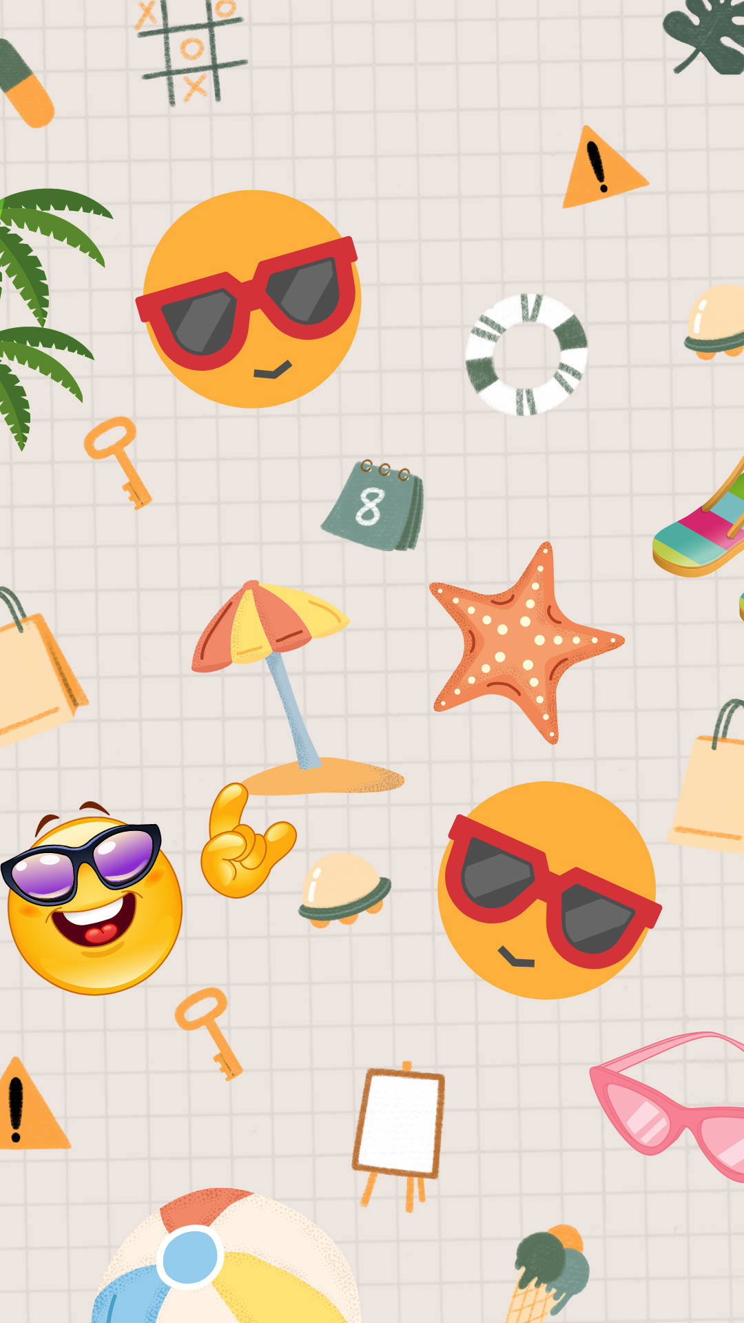 The Beach Starter Pack Emoji Background