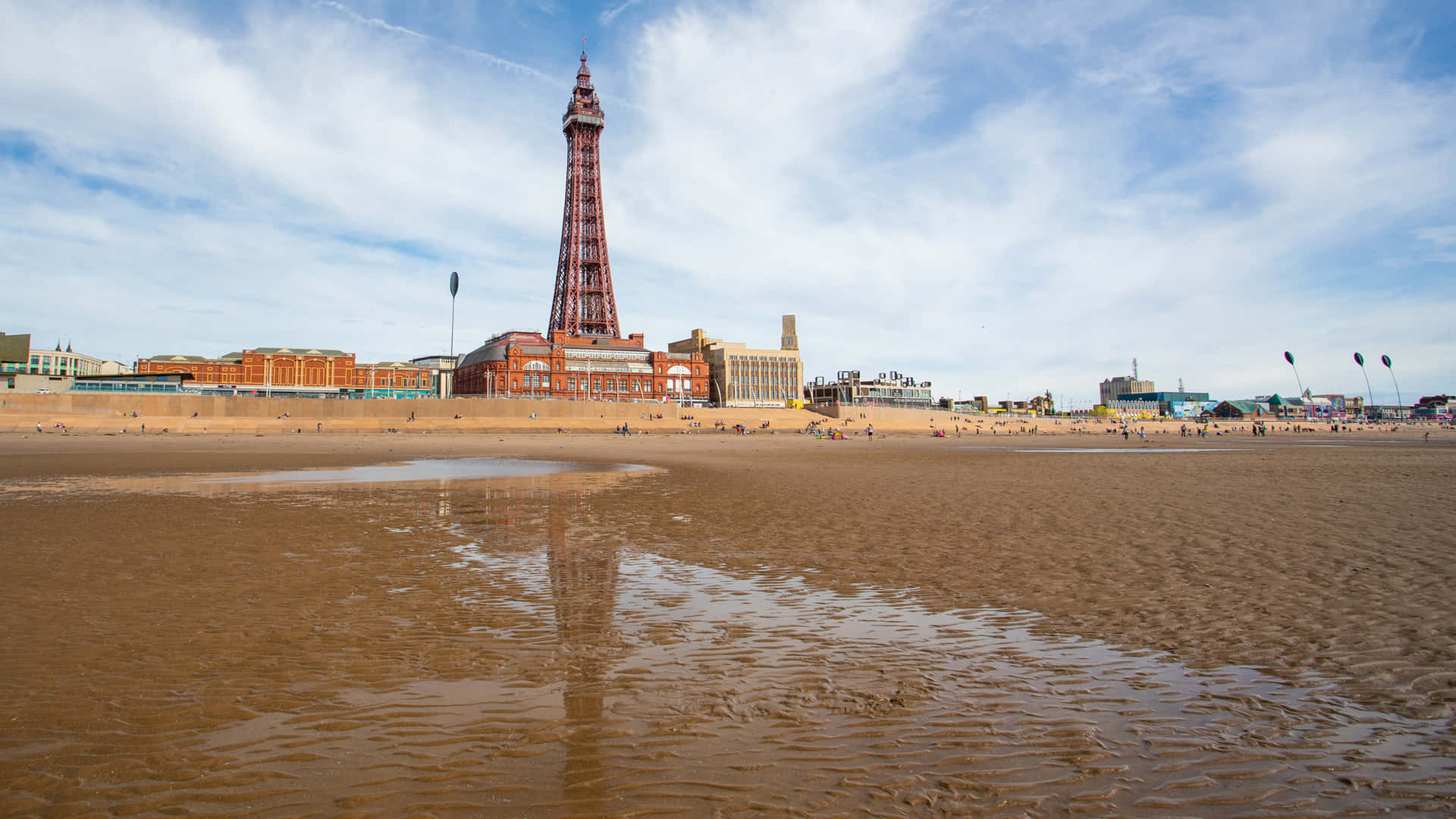 The Beach With Blackpool Tower In The Back Background