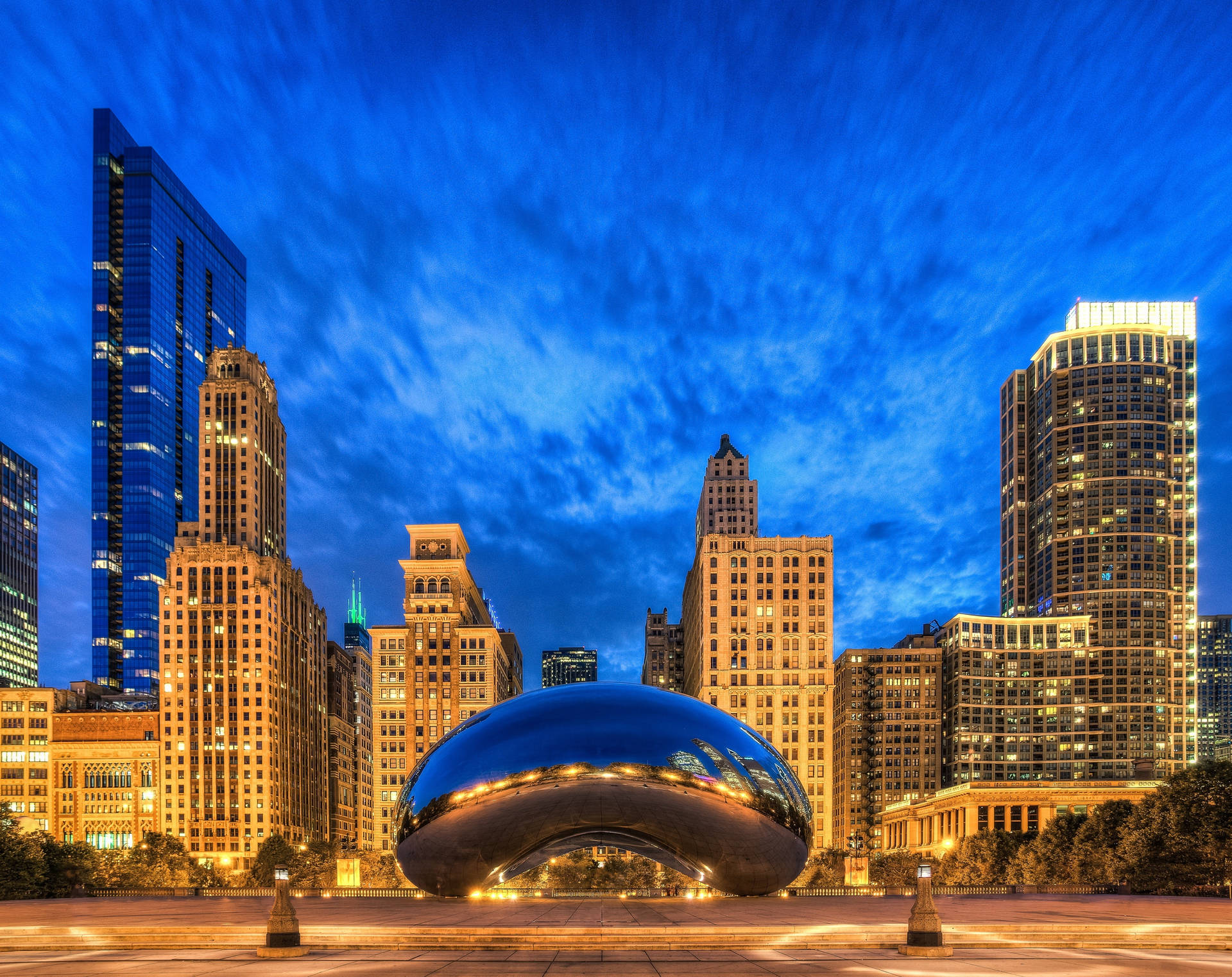 The Bean Chicago Blue Night Sky