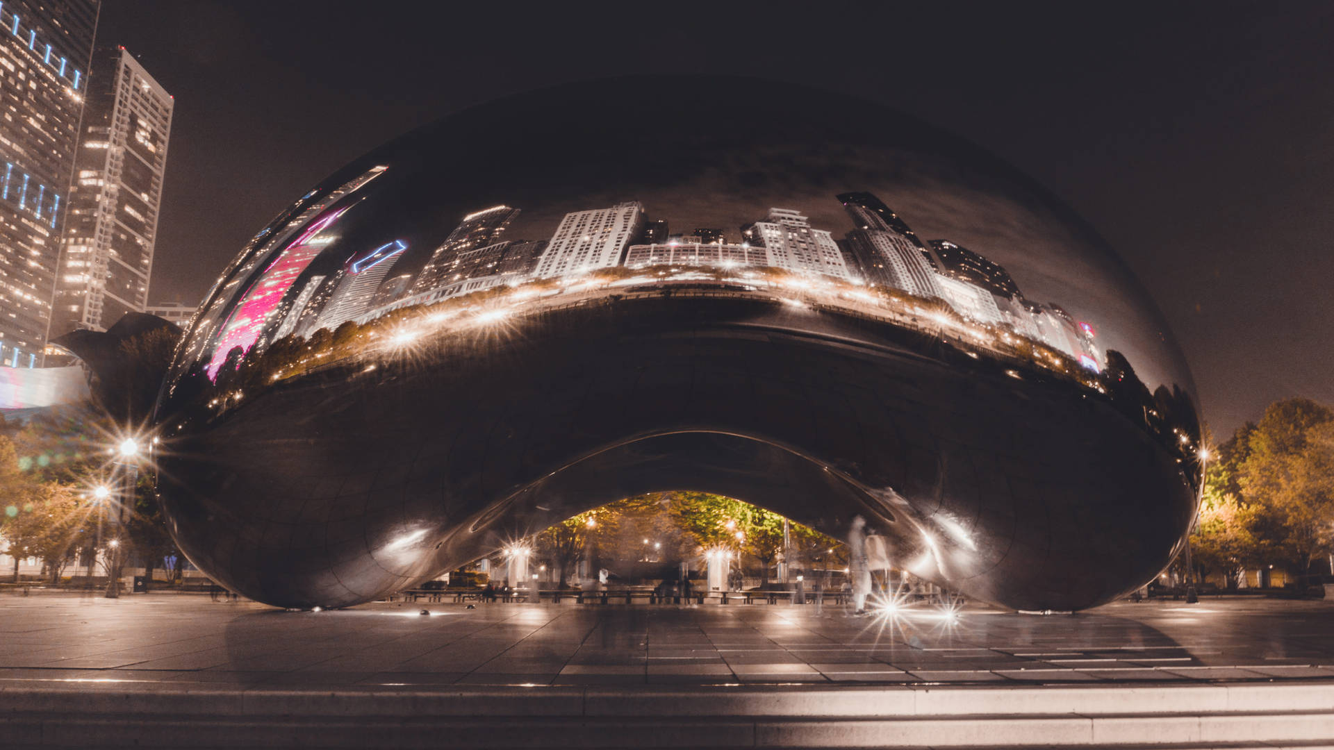 The Bean Chicago Structure At Night