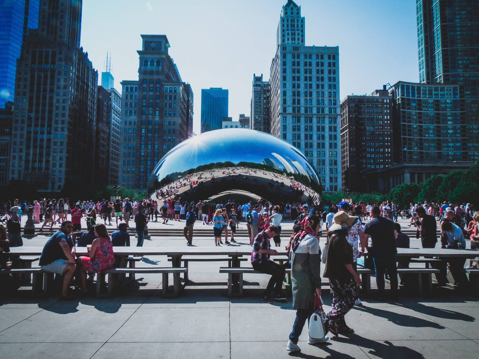 The Bean Chicago Surrounded By People