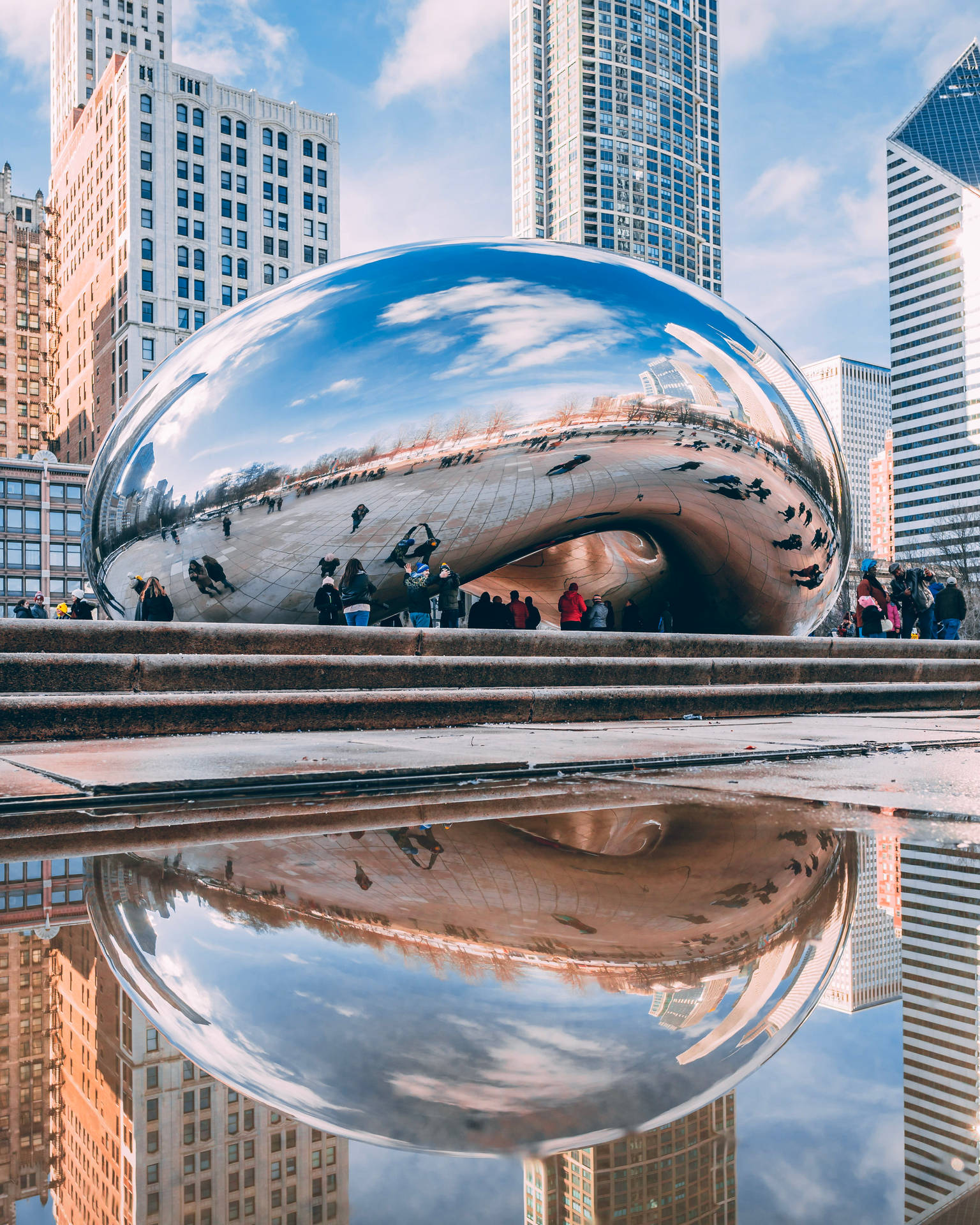 The Bean Chicago Water Reflection