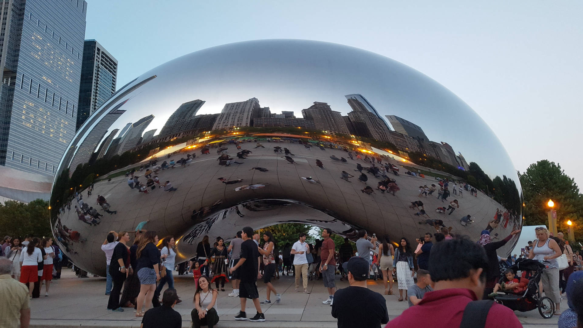 The Bean Chicago With People