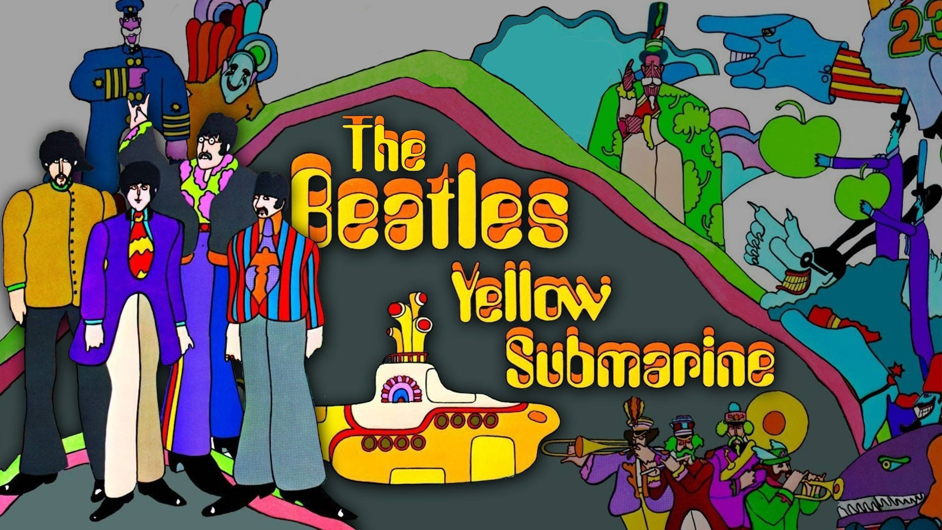 The Beatles Cartoon Yellow Submarine Background