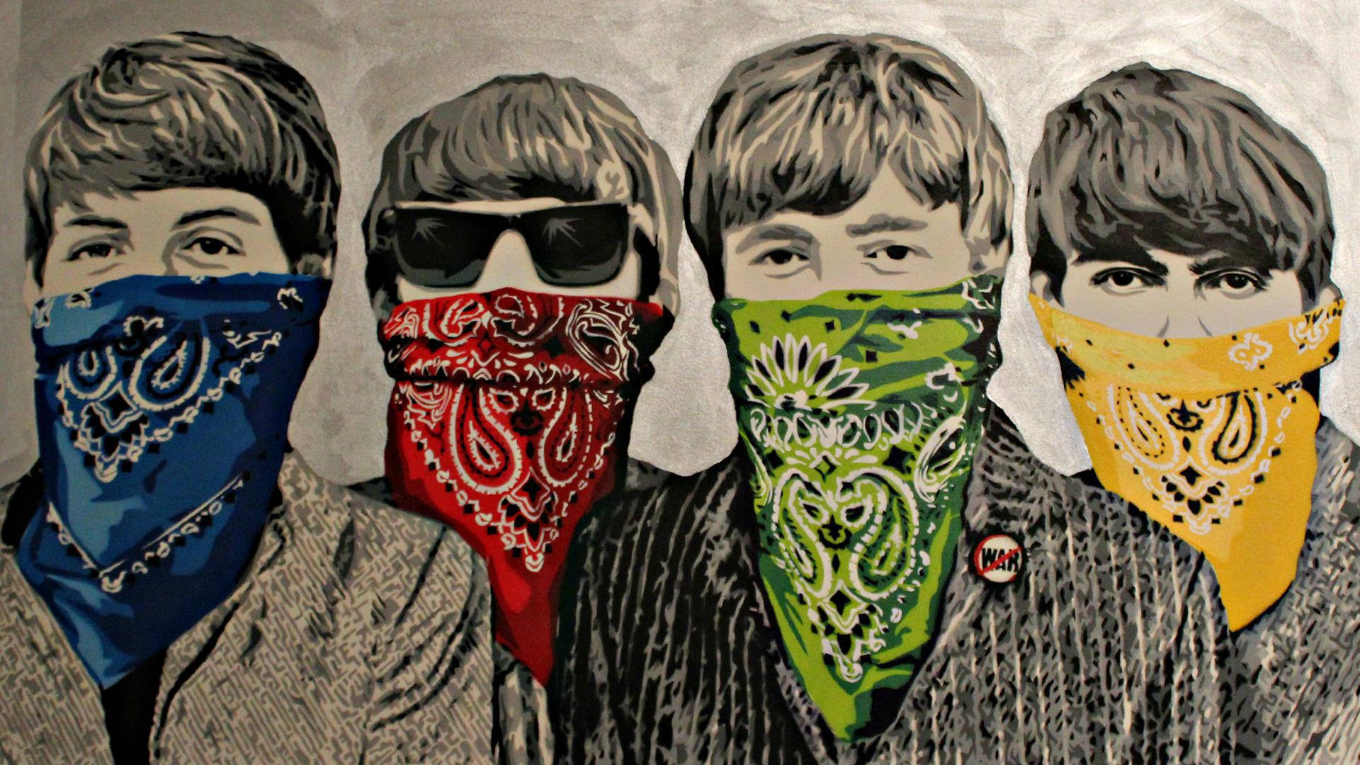 The Beatles In Bandanas Background