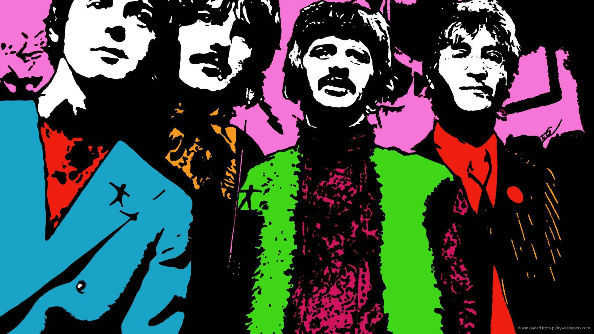 The Beatles Pop Art Background