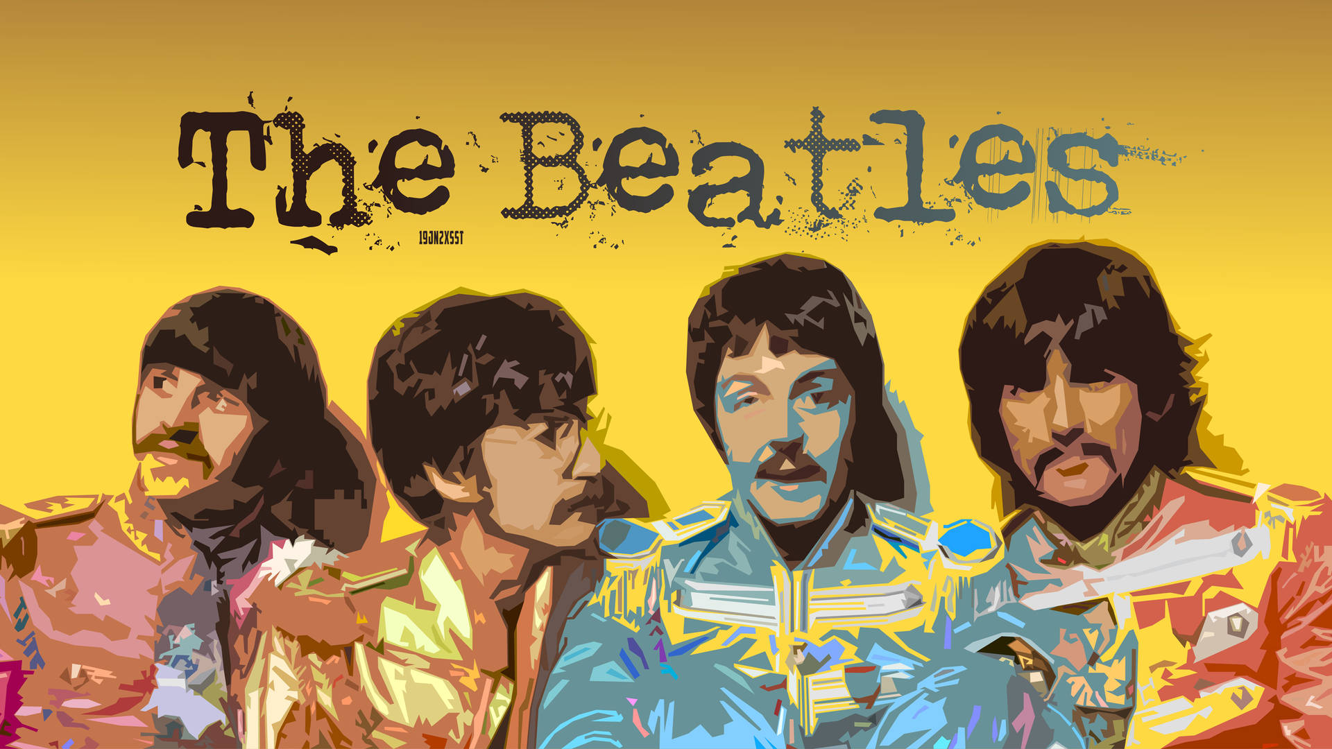 The Beatles Yellow Background