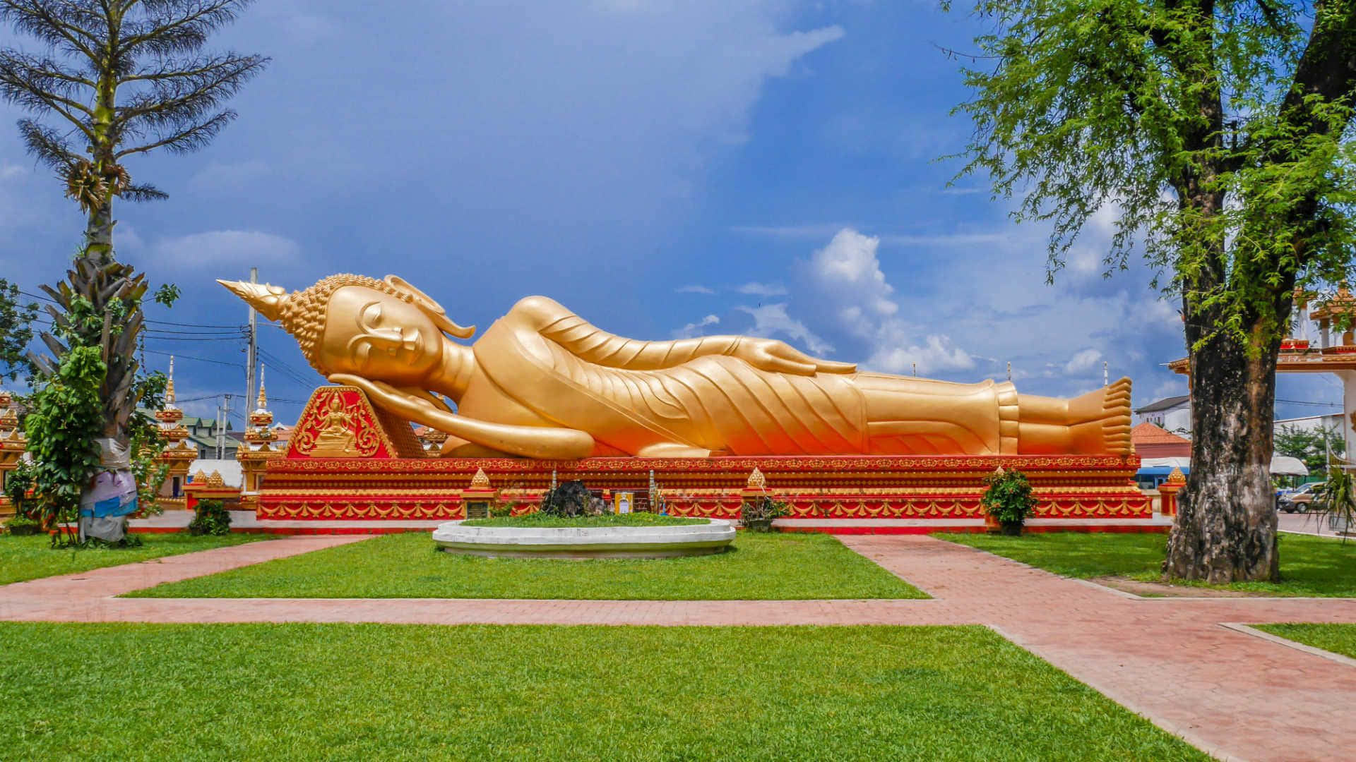 The Beautiful Golden Stupa In Vientiane