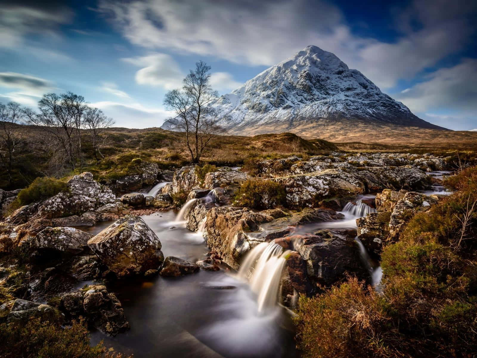 The Beautiful Scotland Highlands View From Atop A Hill Background