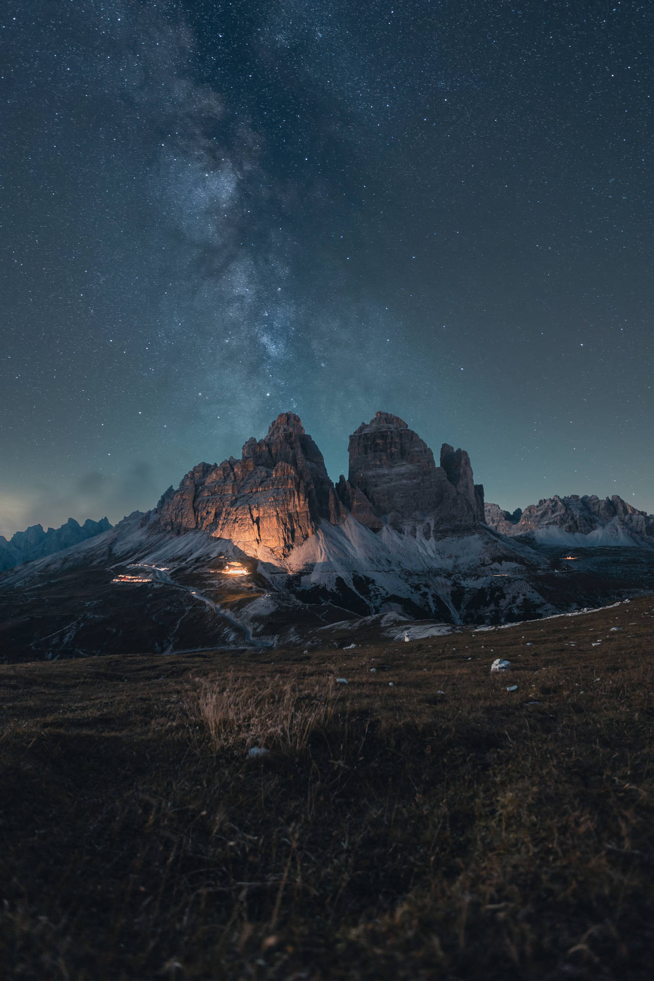 The Beauty Of A Night Mountain Background