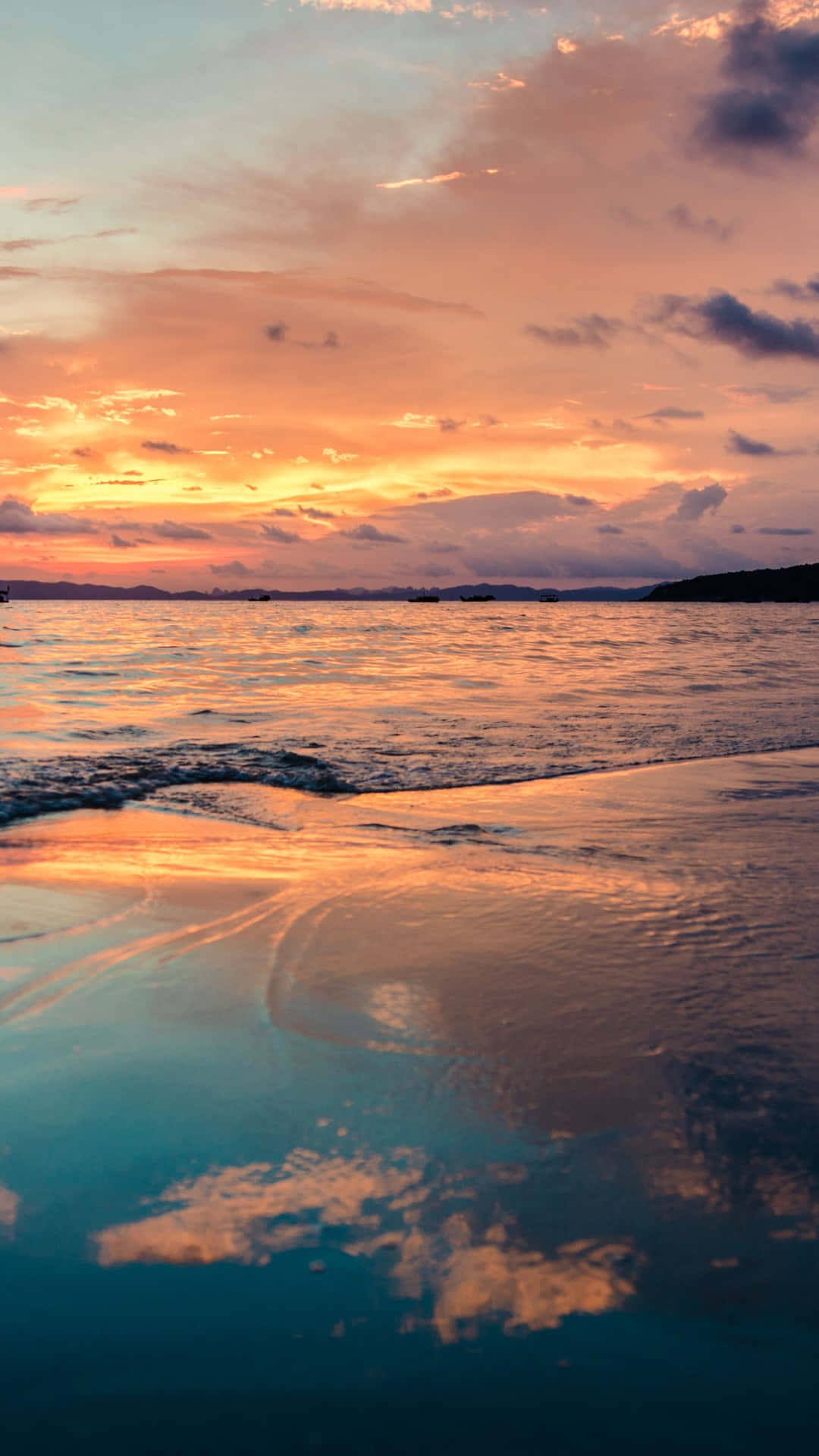 The Beauty Of A Sunset Beach On An Iphone Background