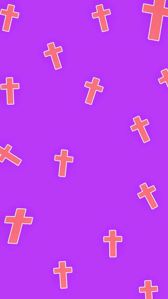 The Beauty Of Faith And Hope -- A Pink Cross Against A Blue Sky Background