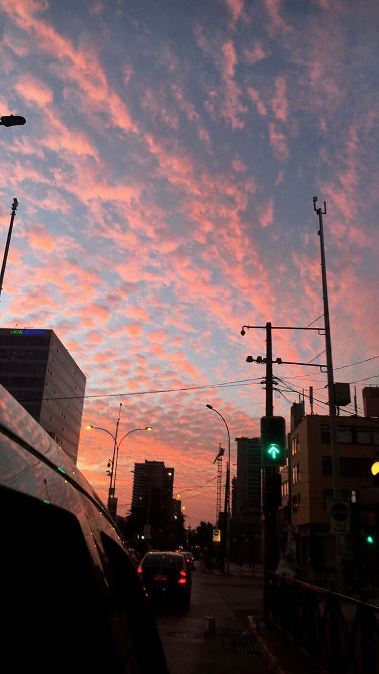 The Beauty Of The Horizon - Sunset Over The City Background
