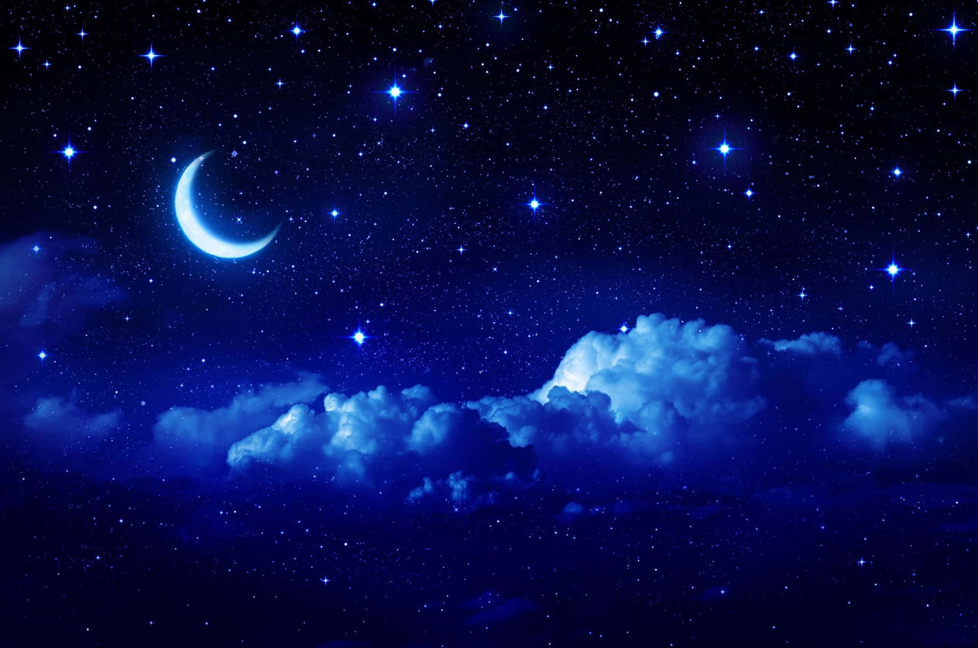 The Beauty Of The Night Sky With A Sky Full Of Glittering Blue Stars