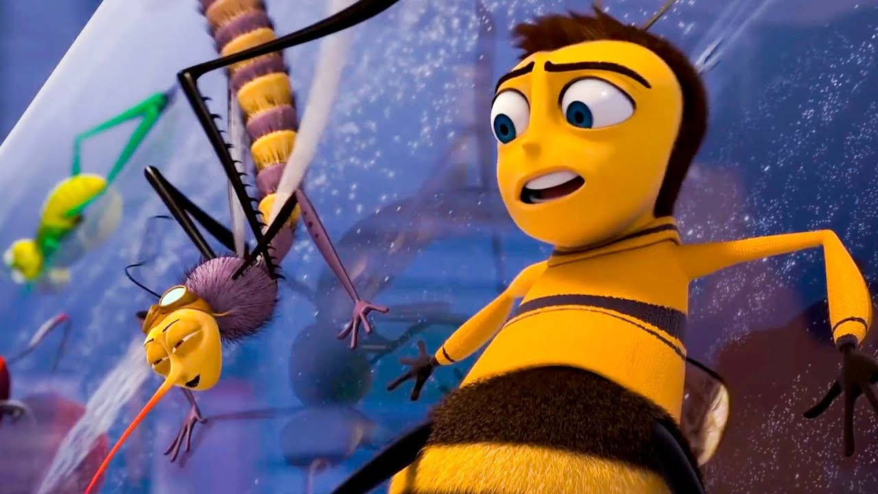 The Bee Movie Is A Cartoon Movie With A Bee And A Spider