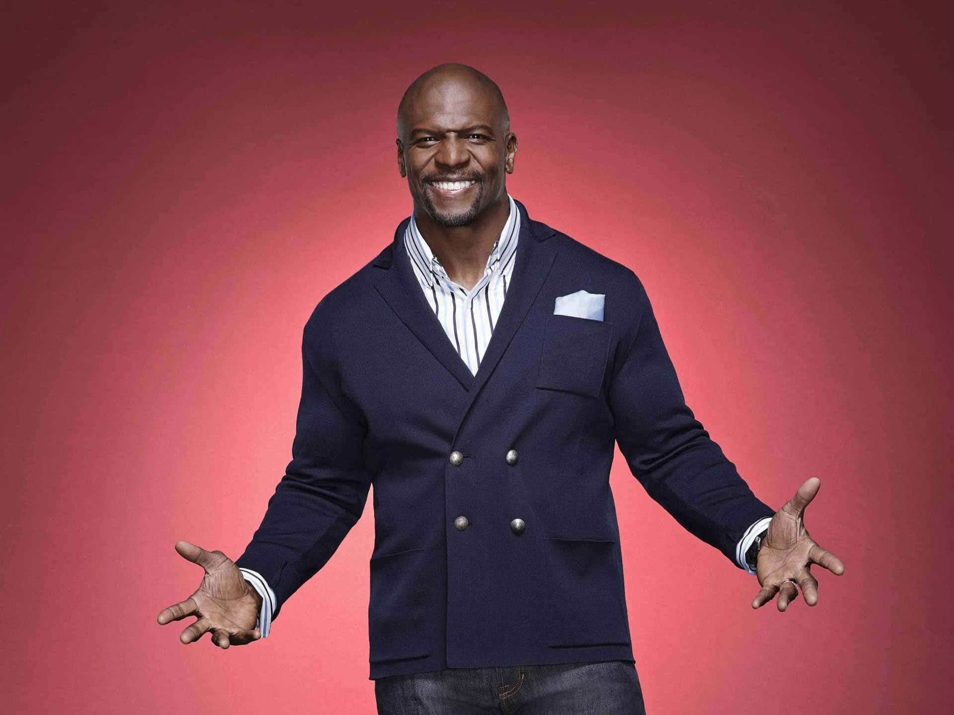 The Beloved Actor, Comedian And Former Football Player Terry Crews In His Signature Pose Background