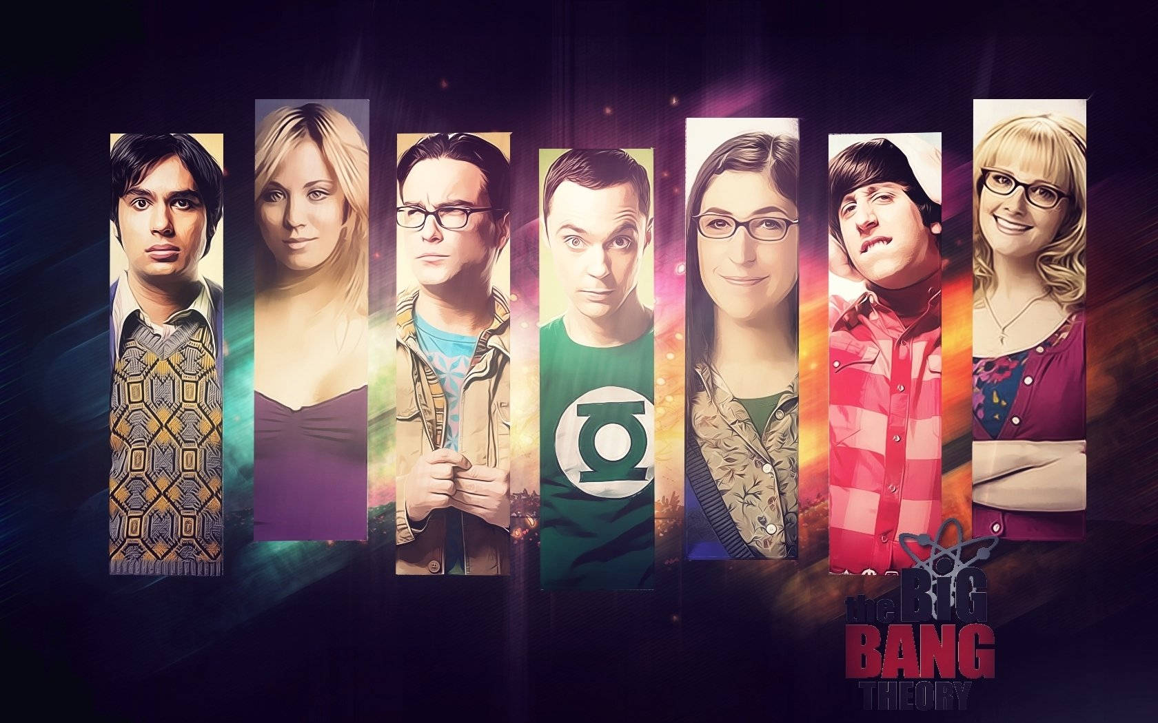 The Big Bang Theory Character Panels On 4k Tv Background