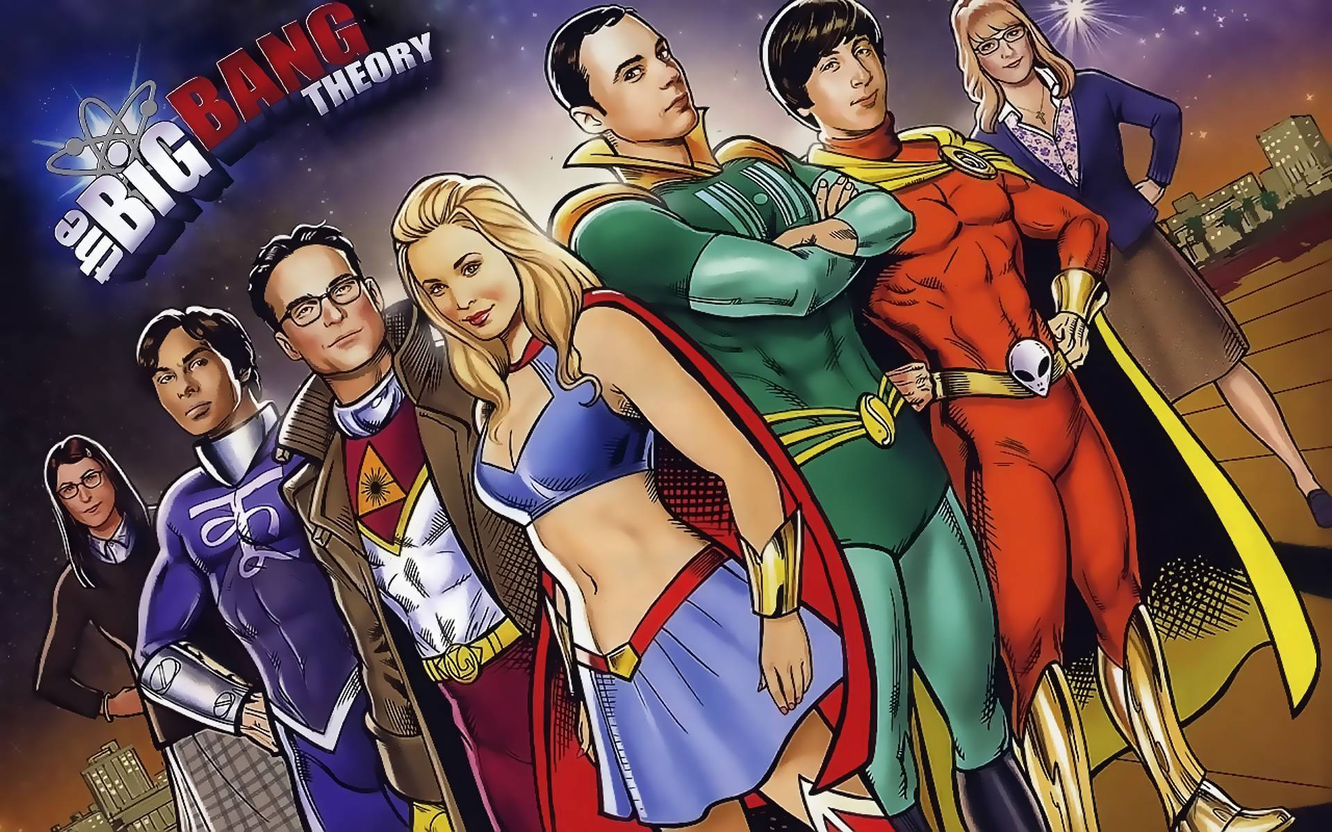 The Big Bang Theory Comic Superhero Background