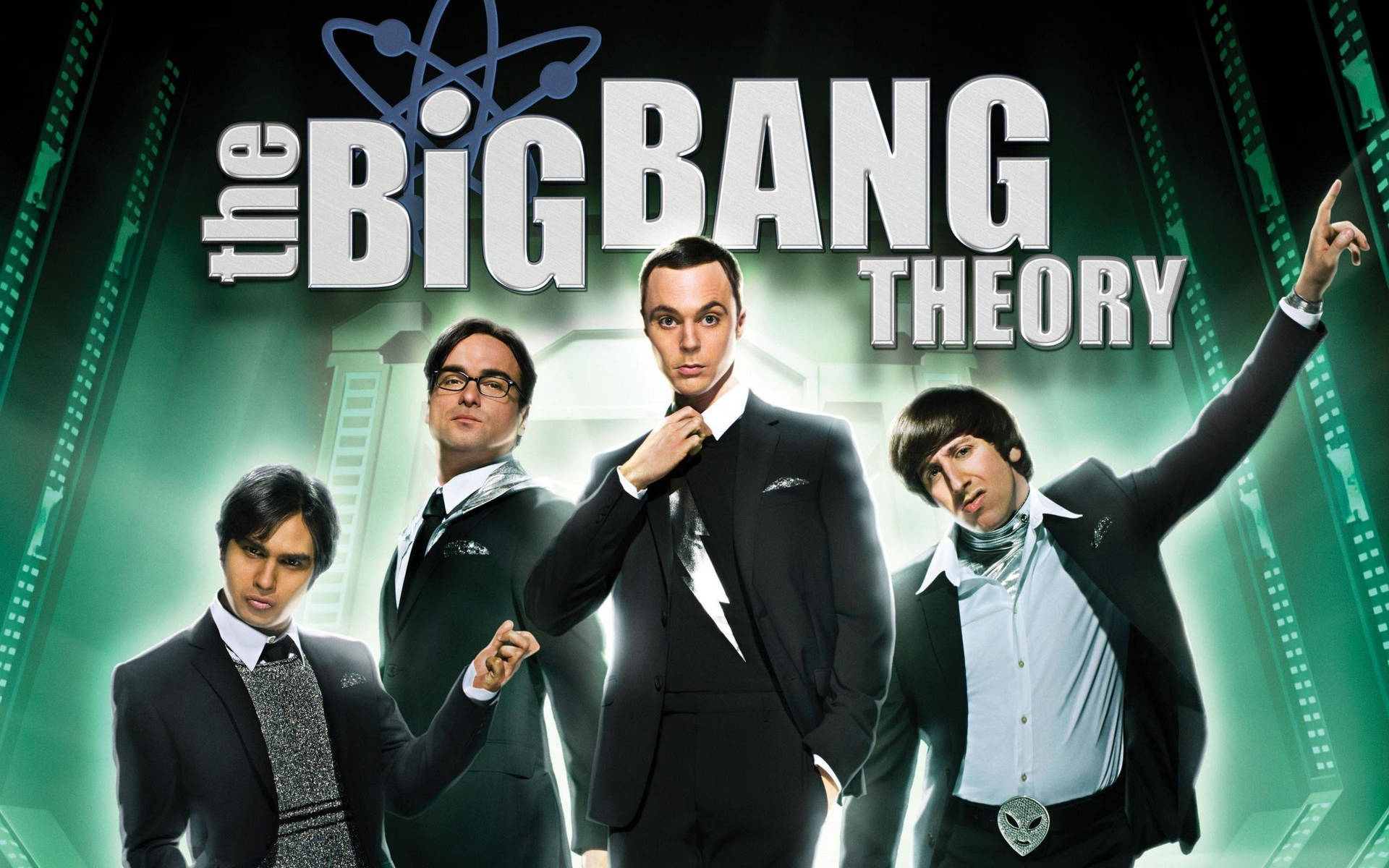 The Big Bang Theory Glowing Green Background