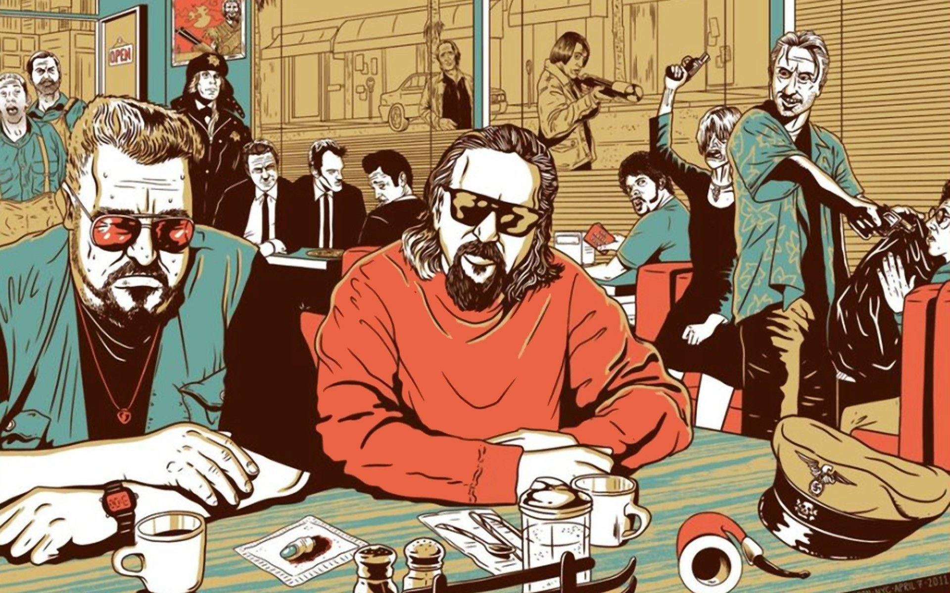 The Big Lebowski The Dude Walter Sobchak Comic Art