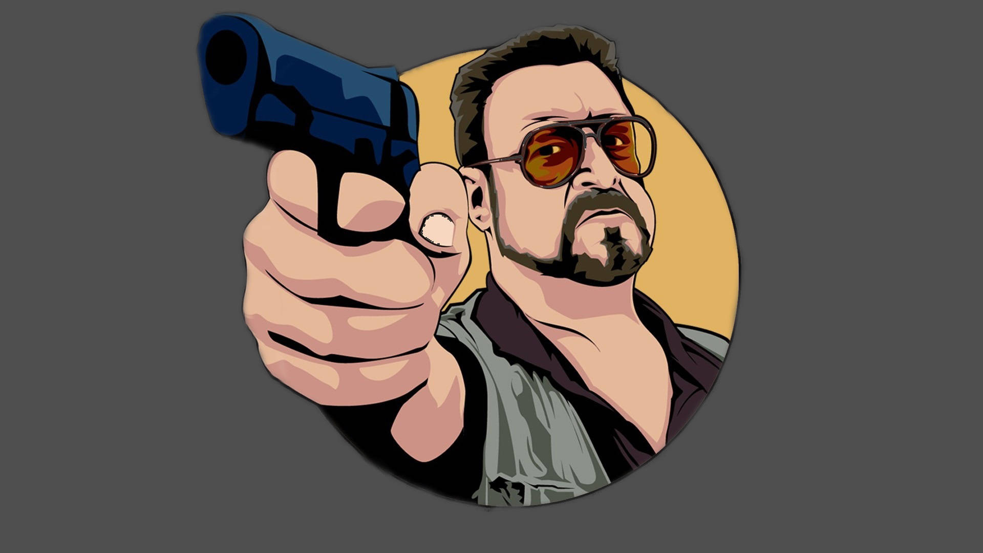 The Big Lebowski Walter Sobchak Gun Illustration Art Background