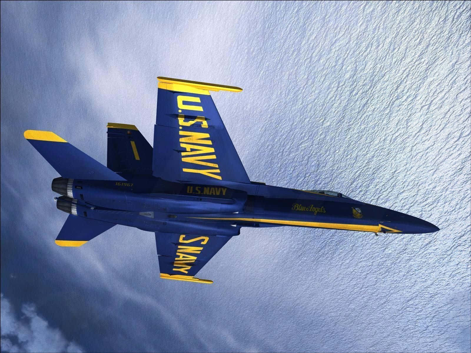 The Blue Angels Displaying Exquisite Formation In The Sky Background