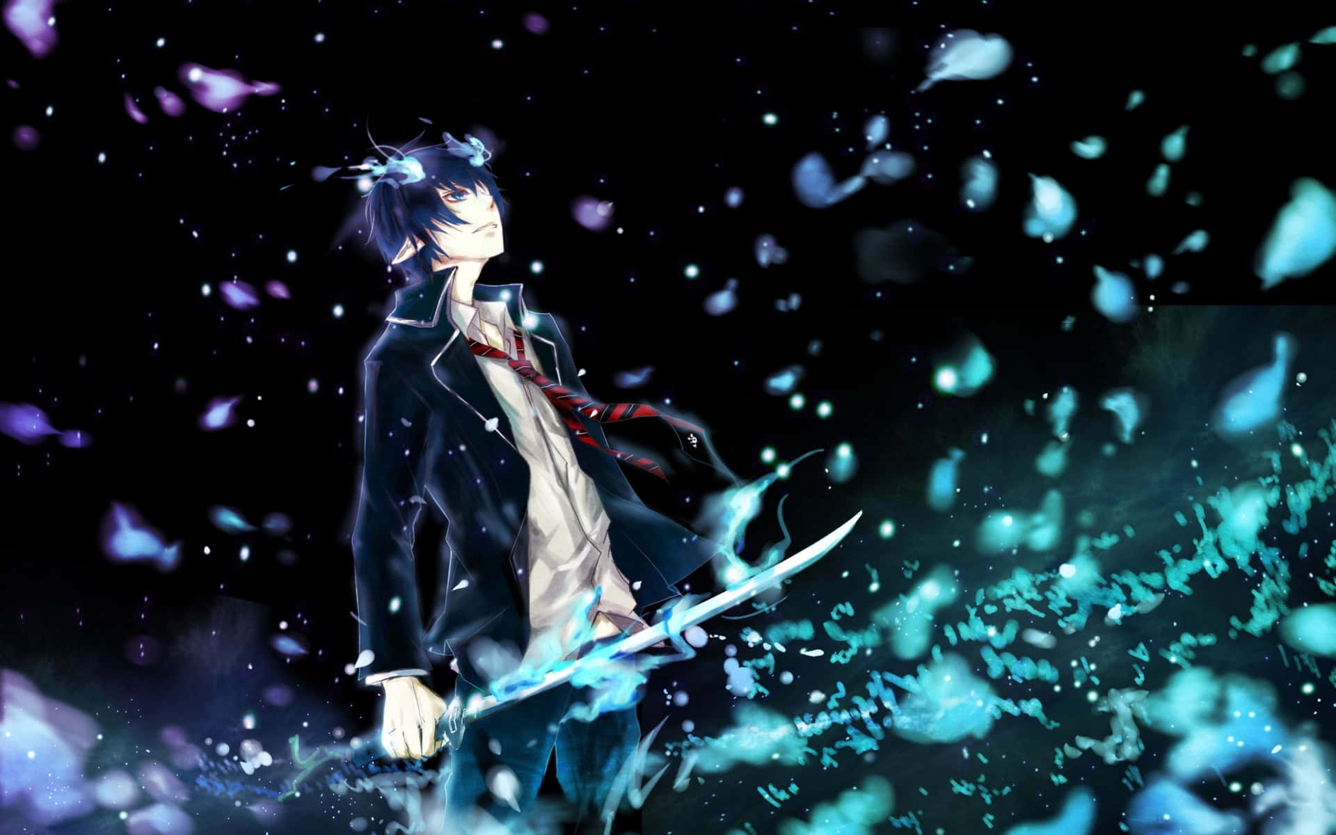 The Blue Flame Power - Rin Okumura In Action Background