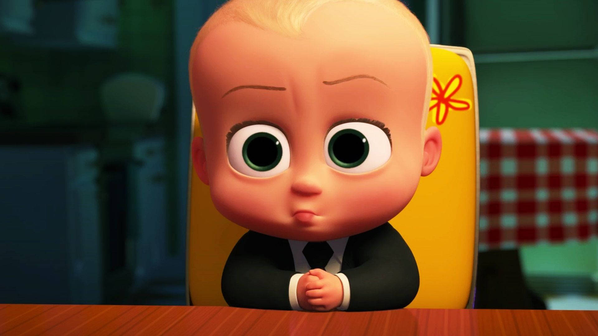 The Boss Baby In Yellow Chair Background