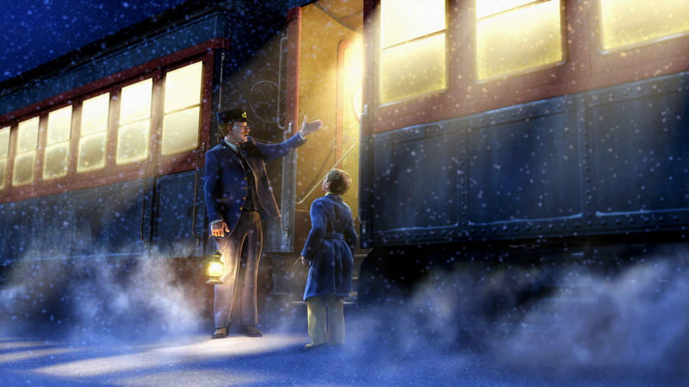 The Boy Riding The Polar Express Background