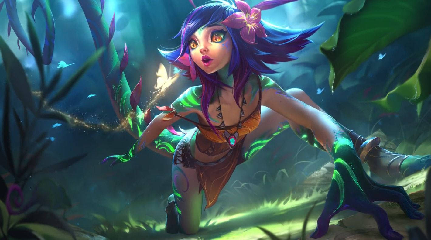 The Brave And Lively Neeko From League Of Legends Background