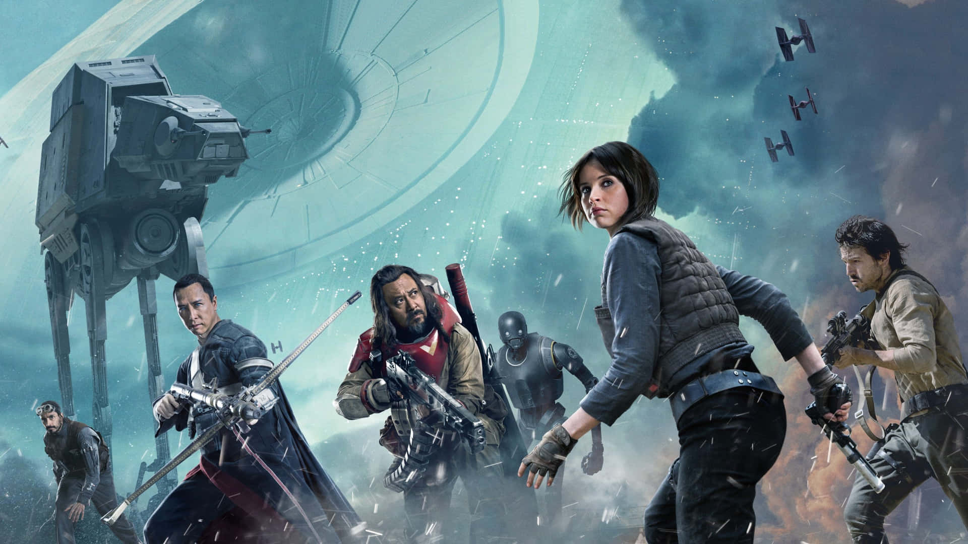 The Brave Group From Rogue One Ready For Battle Against The Empire Background