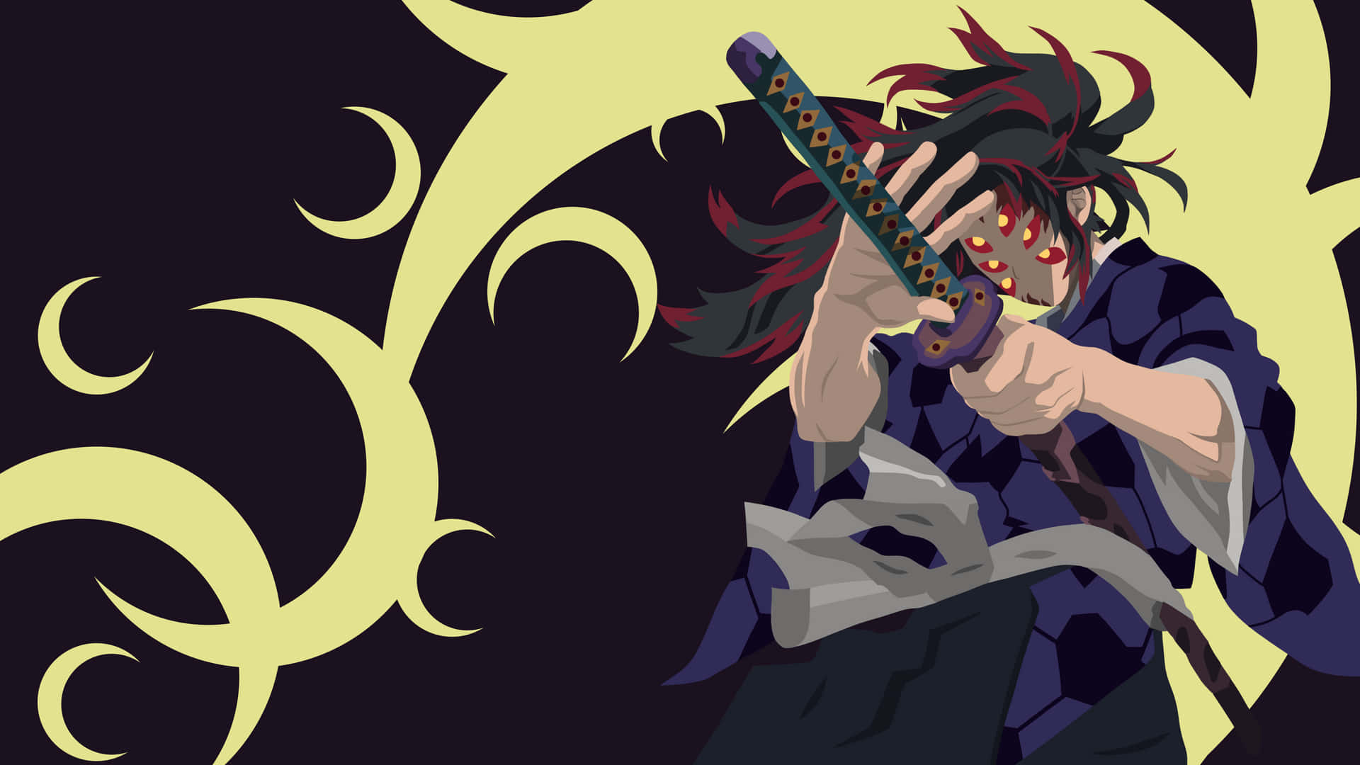 The Brave Tanjiro Kamado From Demon Slayer: Minimalist Background