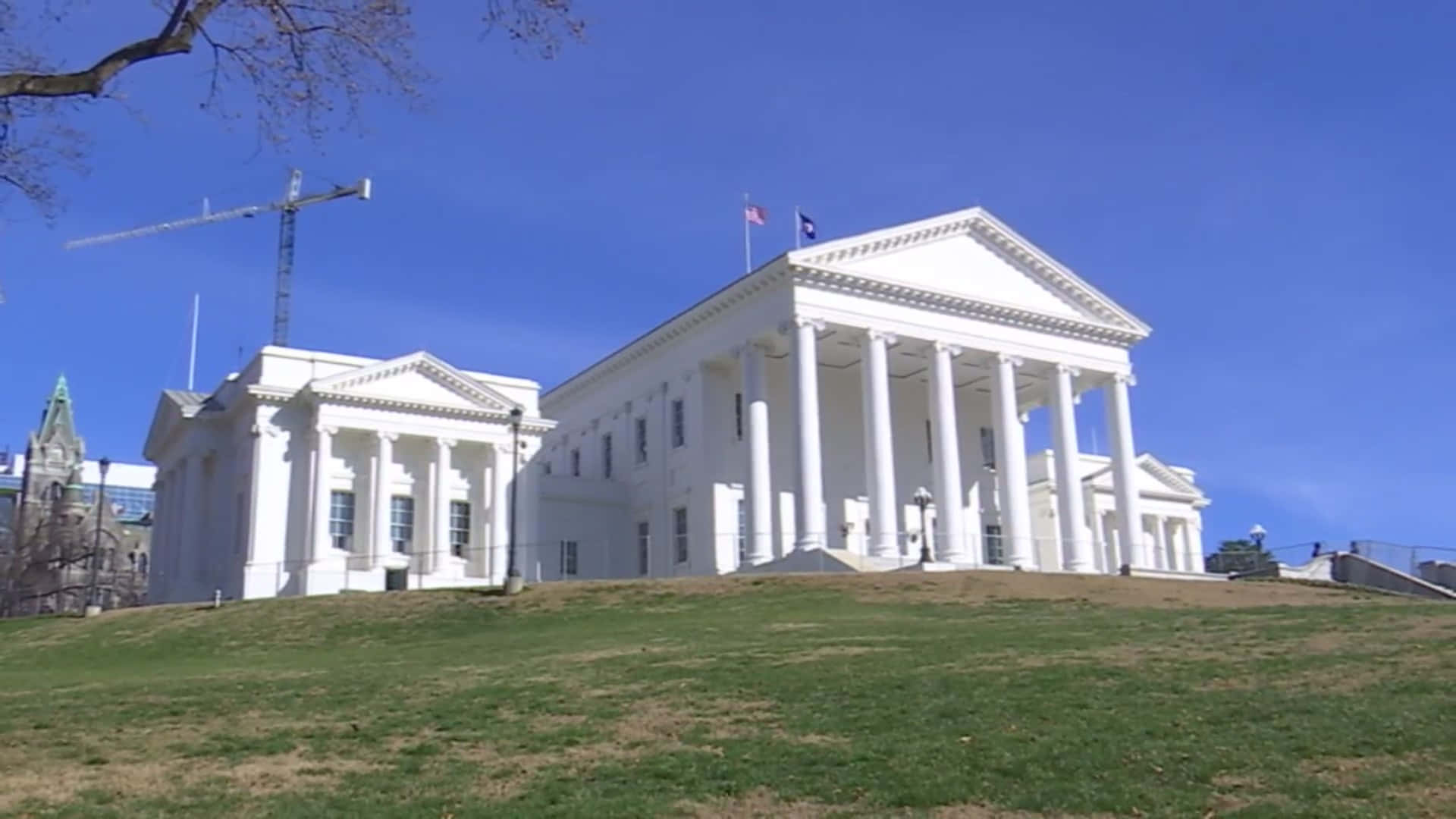 The Bright White Virginia State Capitol Background