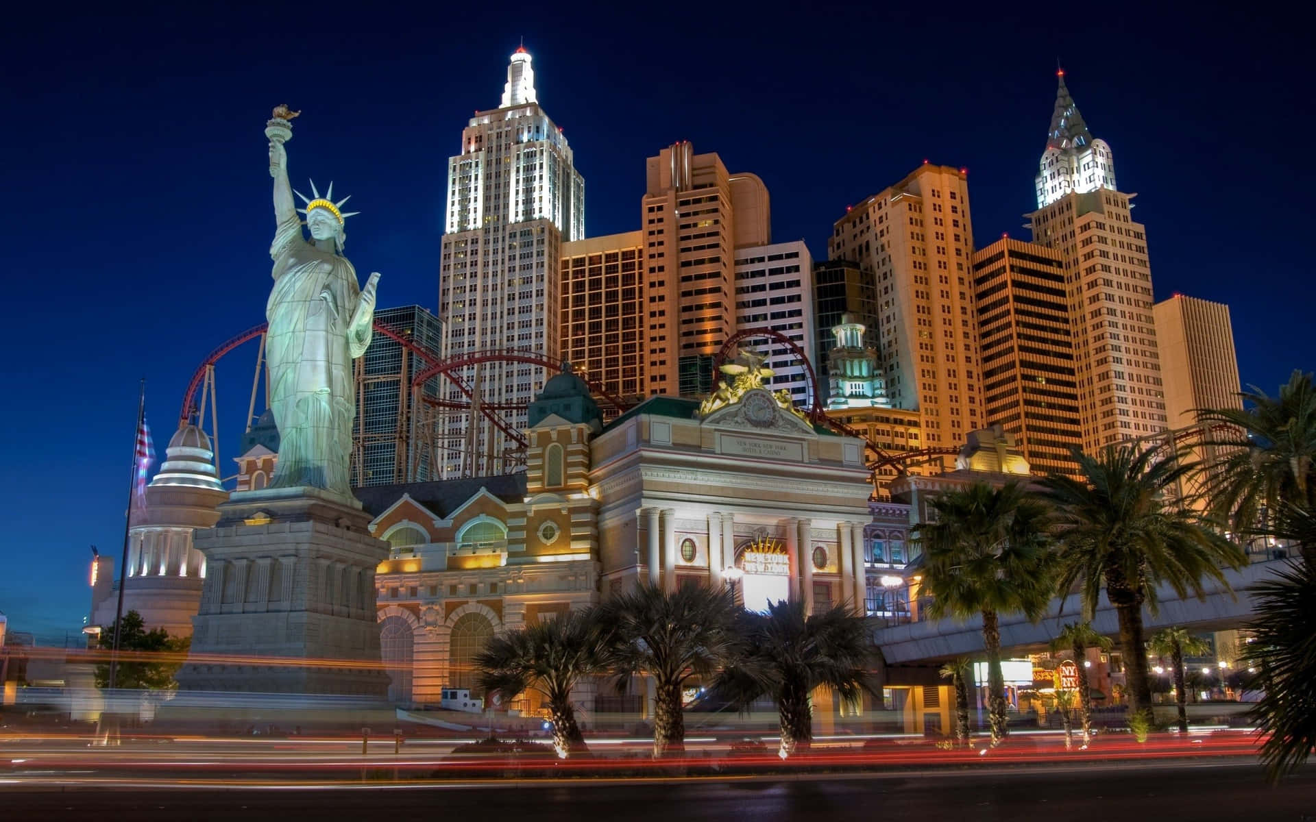 The Brilliant Lights Of Las Vegas Turn Night Into Day. Background