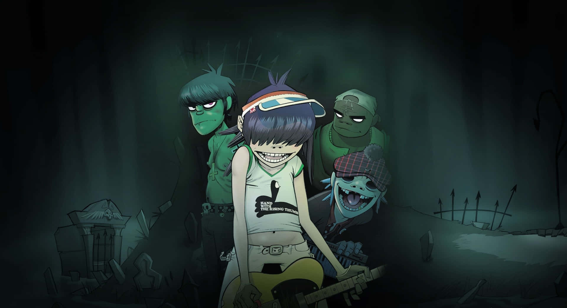 The British Virtual Band Gorillaz, In Their Stunning 4k Resolution Background