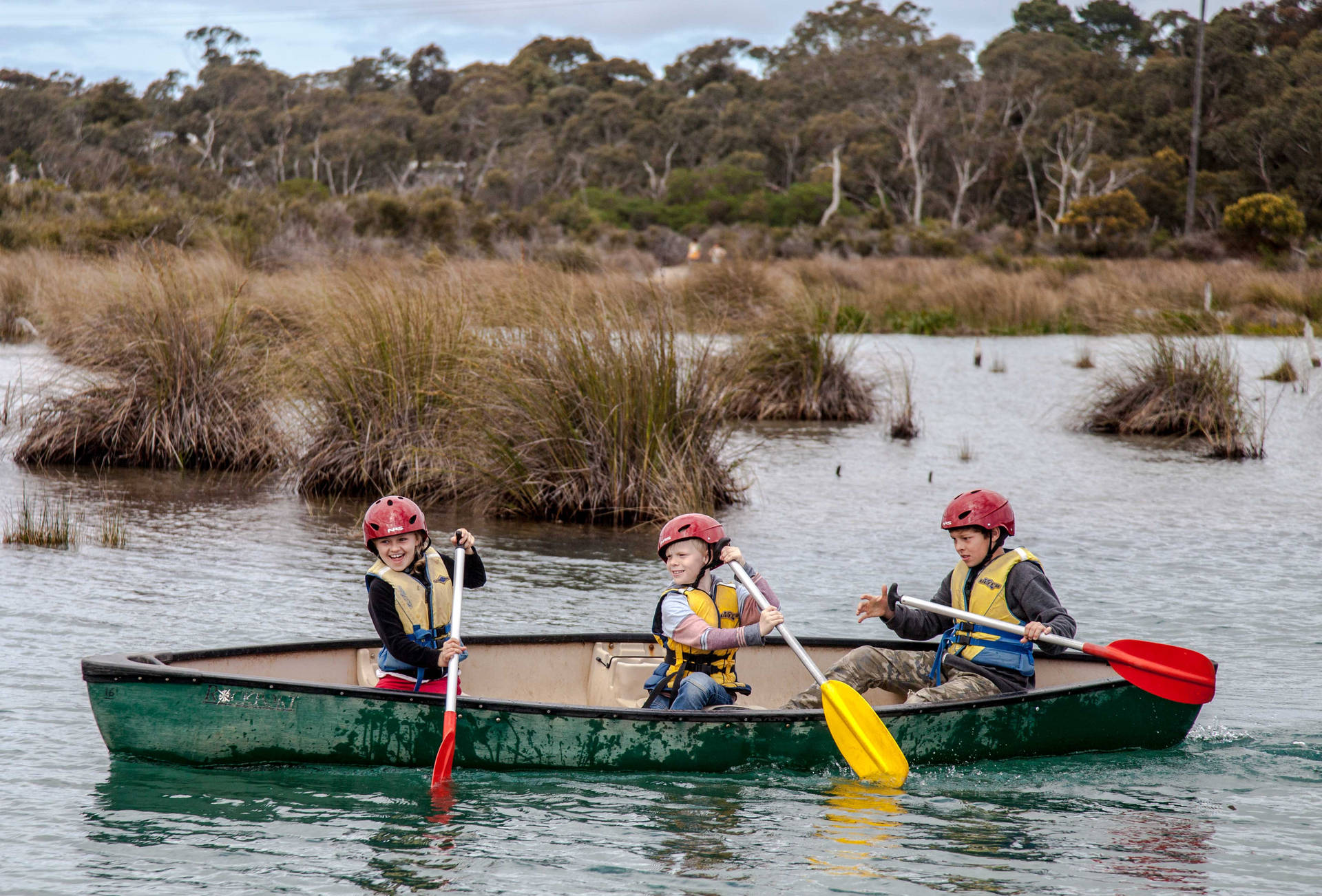 The Canoeing Children Background