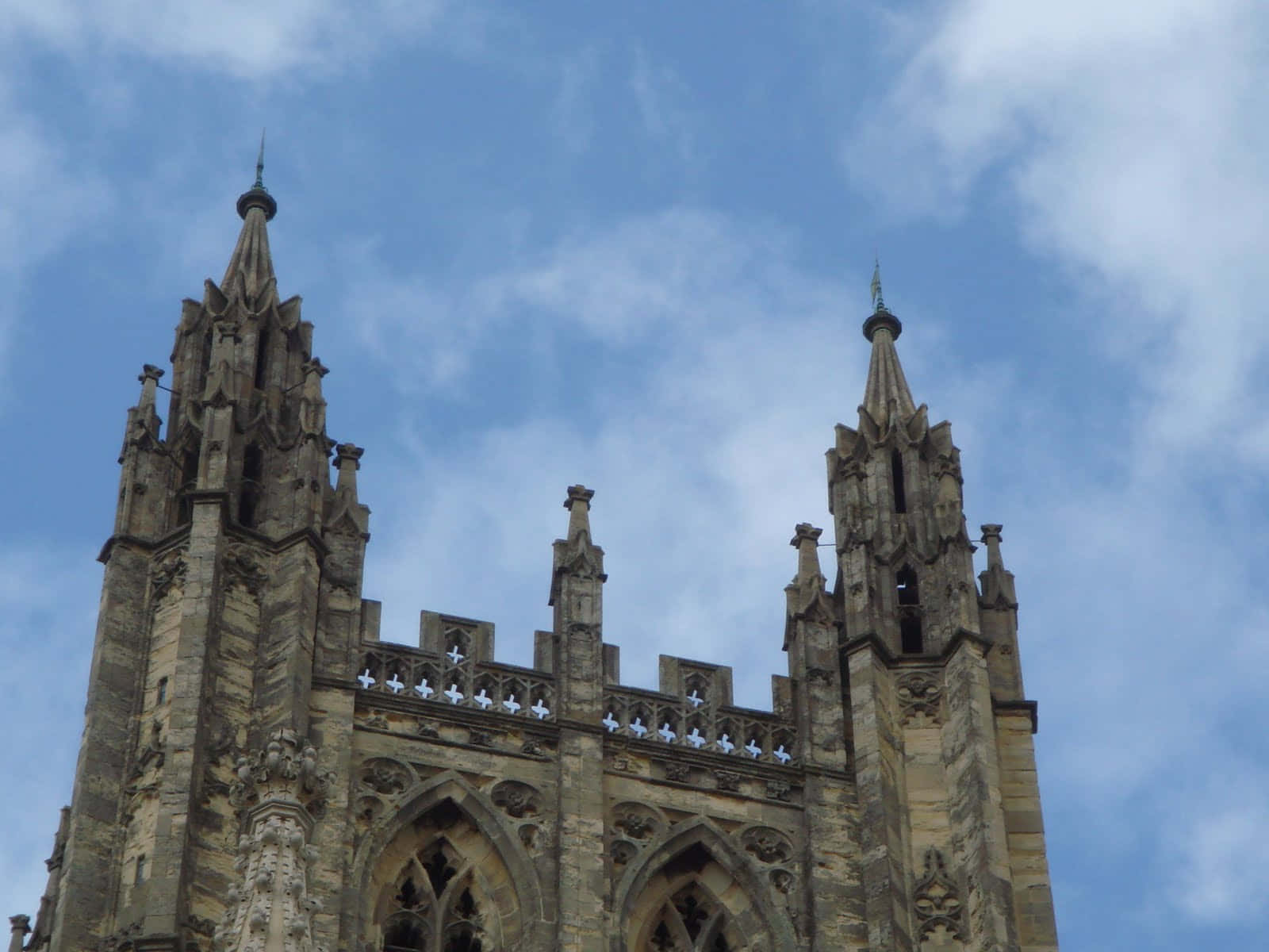 The Canterbury Cathedral Exterior Towers Background