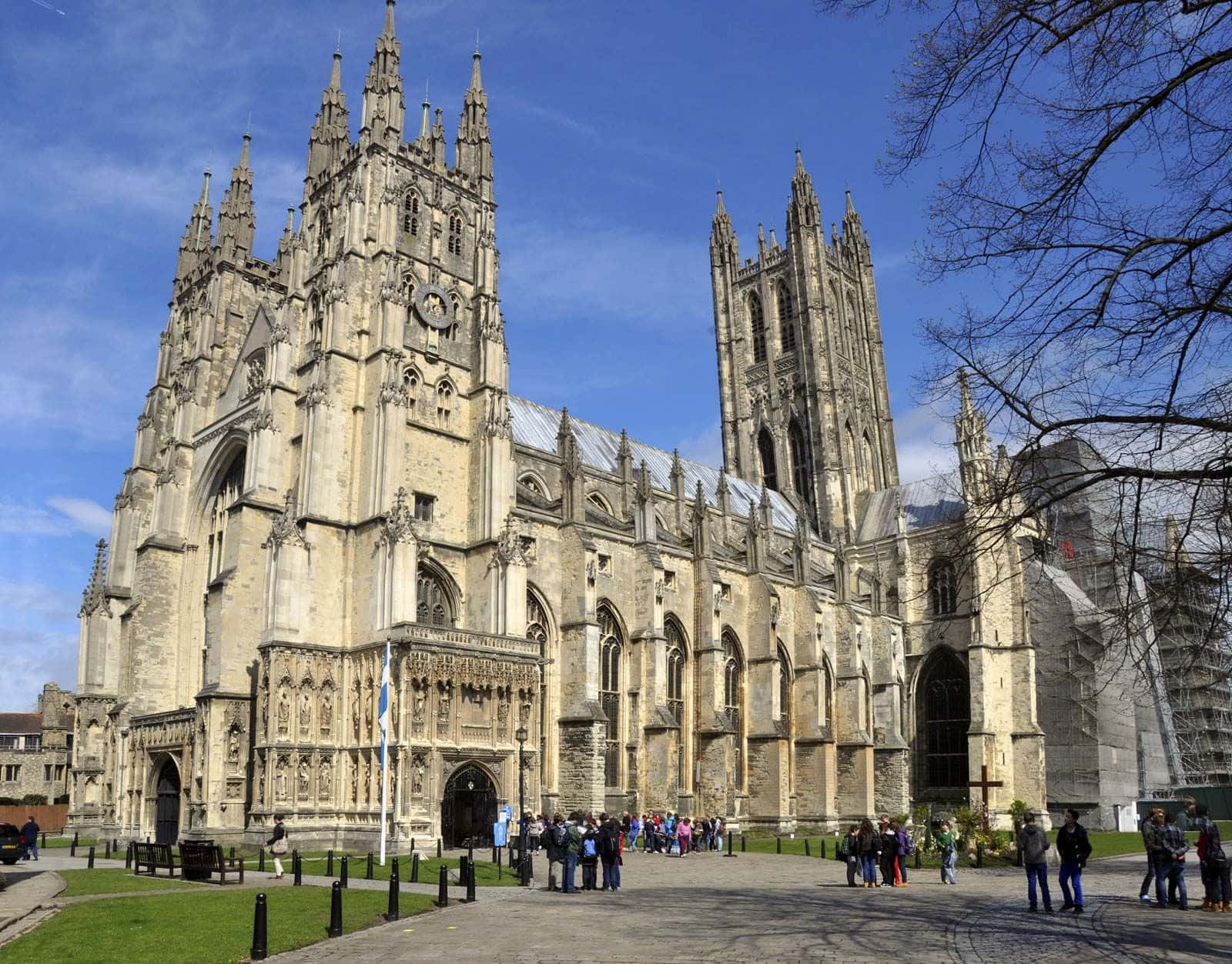 The Canterbury Cathedral On A Fall Season Background